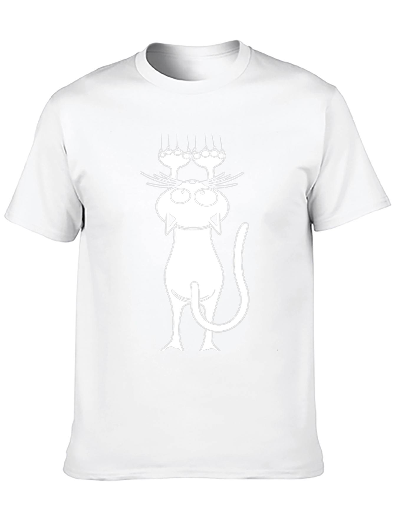 Funny Cat Scratching T-Shirt - Black
