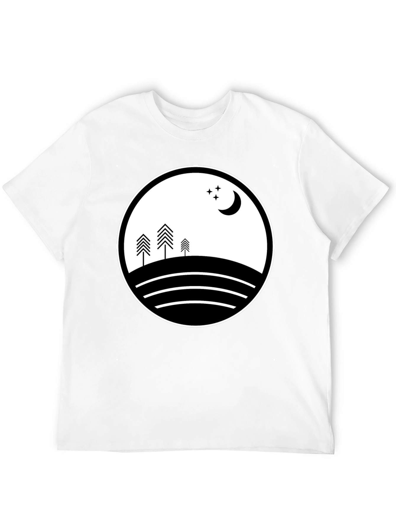 Nature Scene Black Graphic Tee