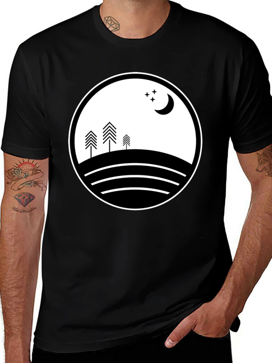Nature Scene Black Graphic Tee