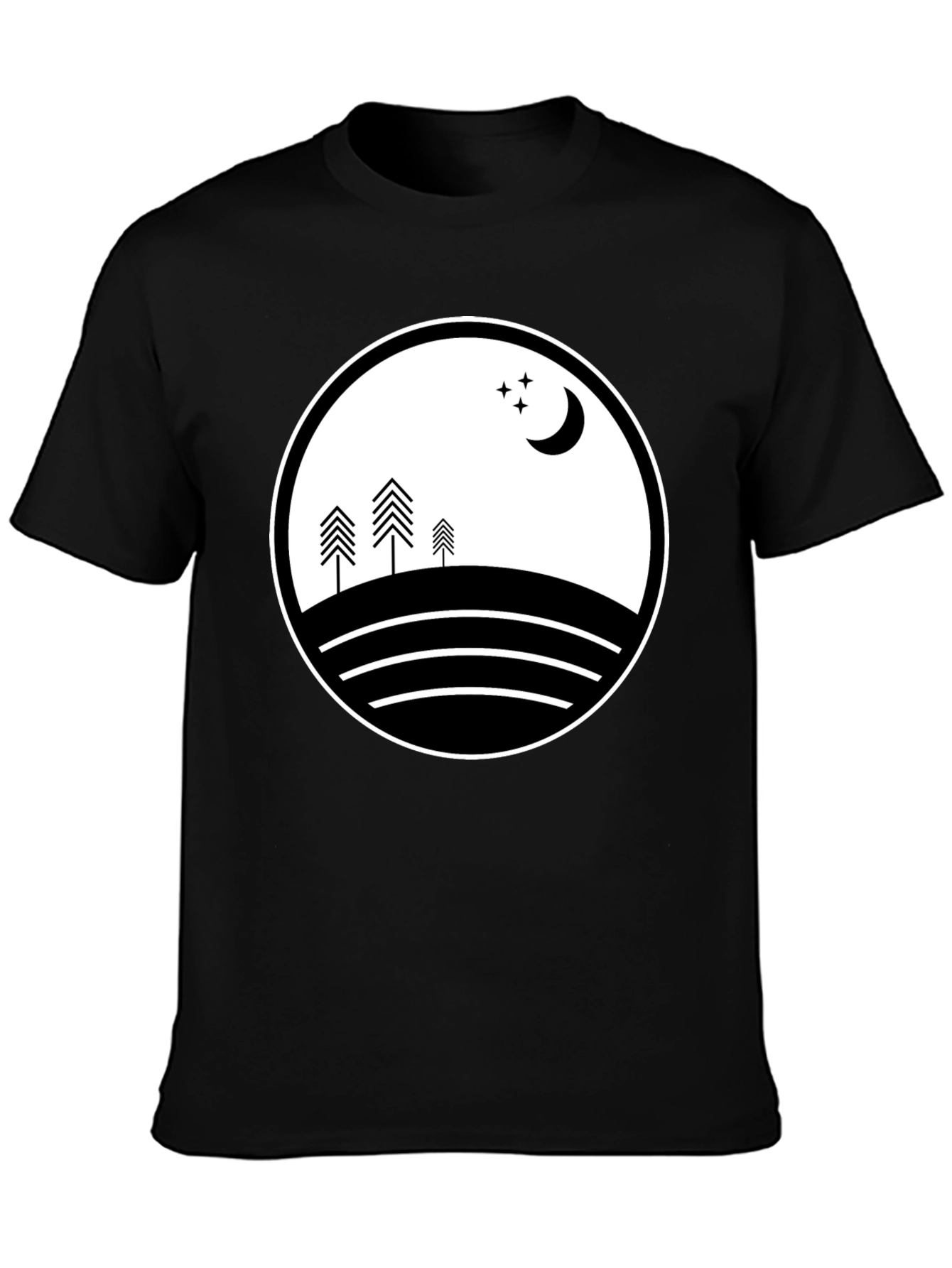 Nature Scene Black Graphic Tee