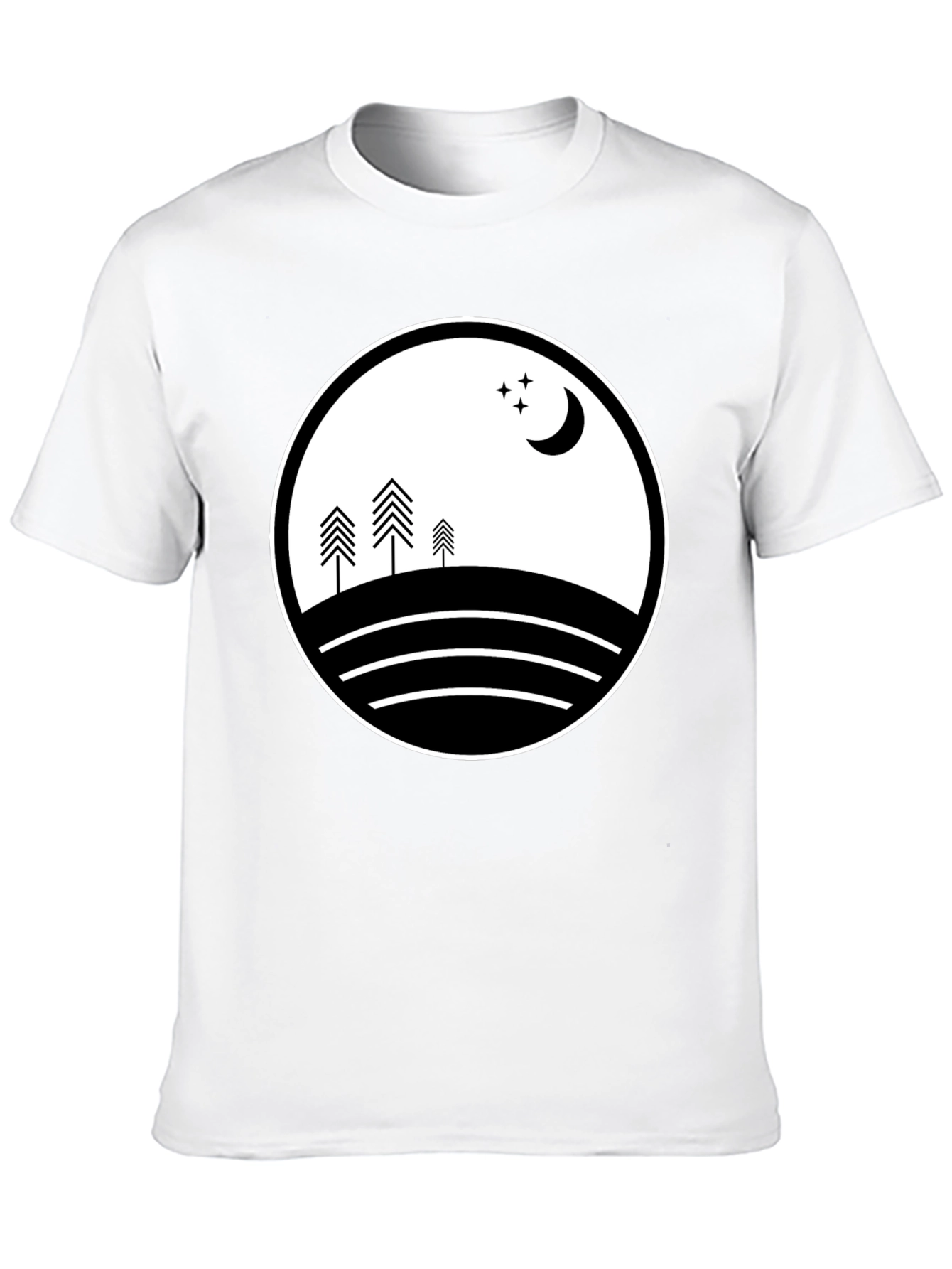Nature Scene Black Graphic Tee