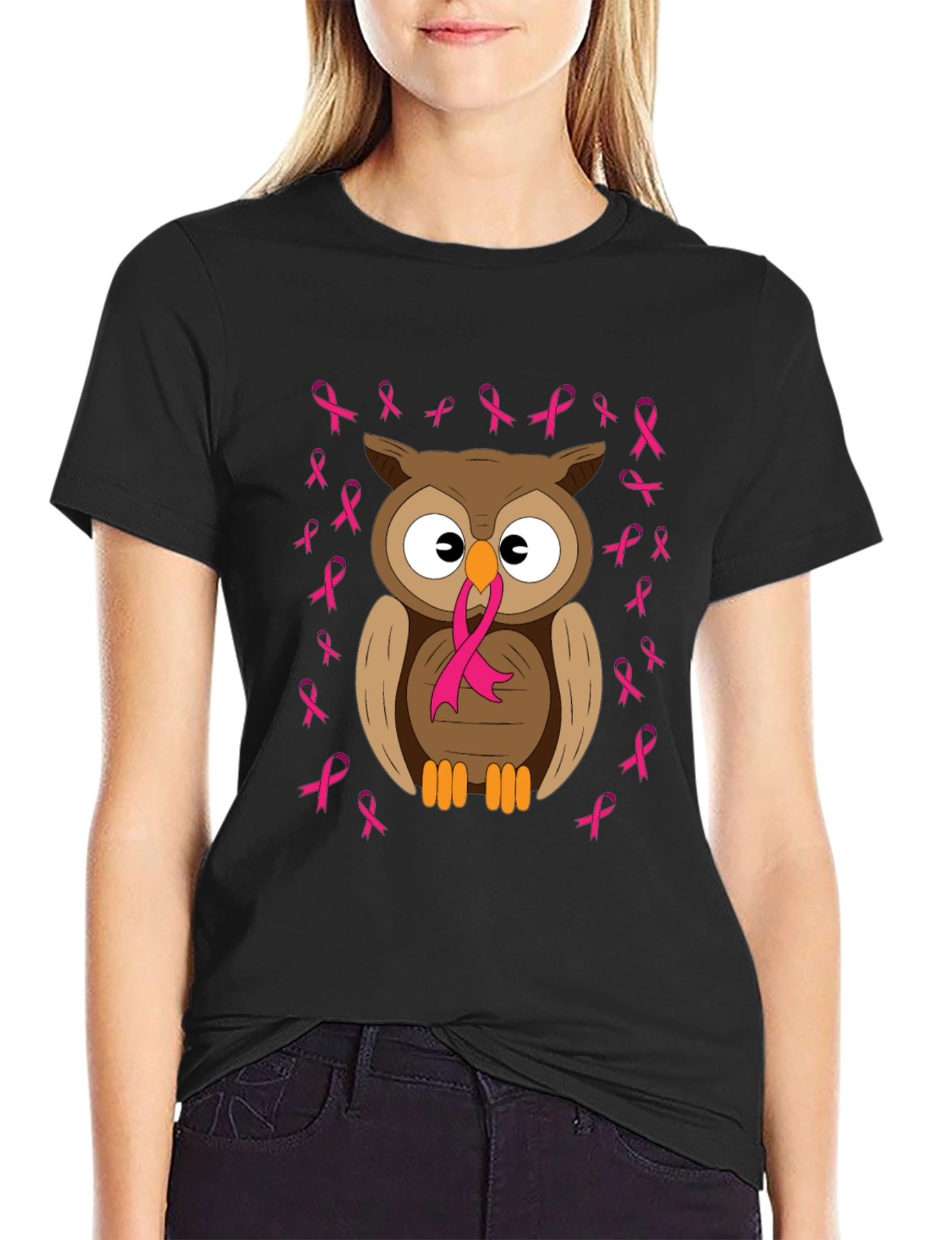 Owl Breast Cancer Awareness T-Shirt