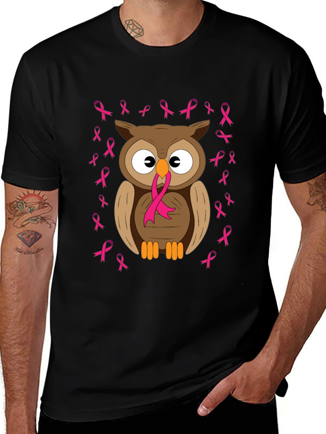 Owl Breast Cancer Awareness T-Shirt