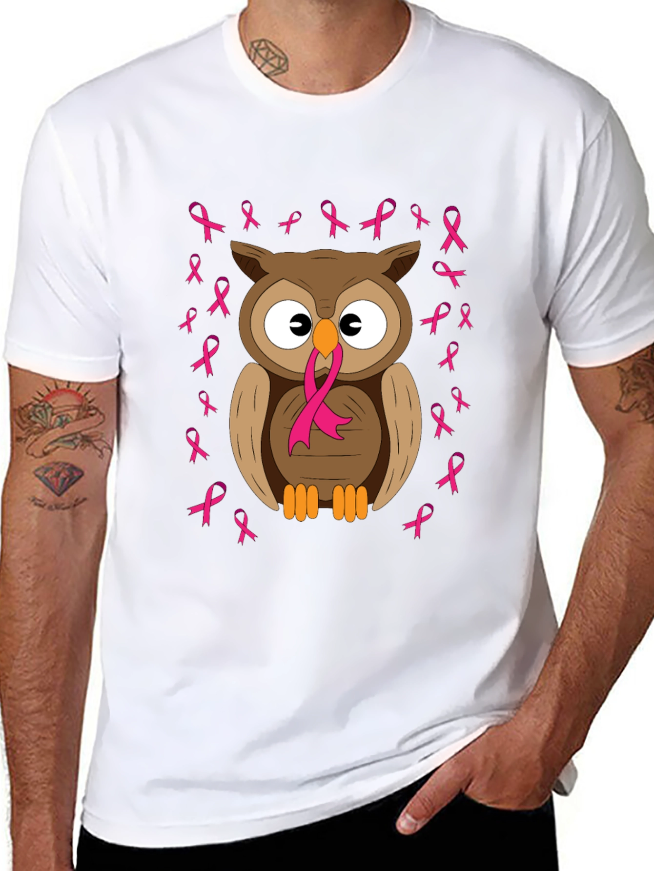 Owl Breast Cancer Awareness T-Shirt