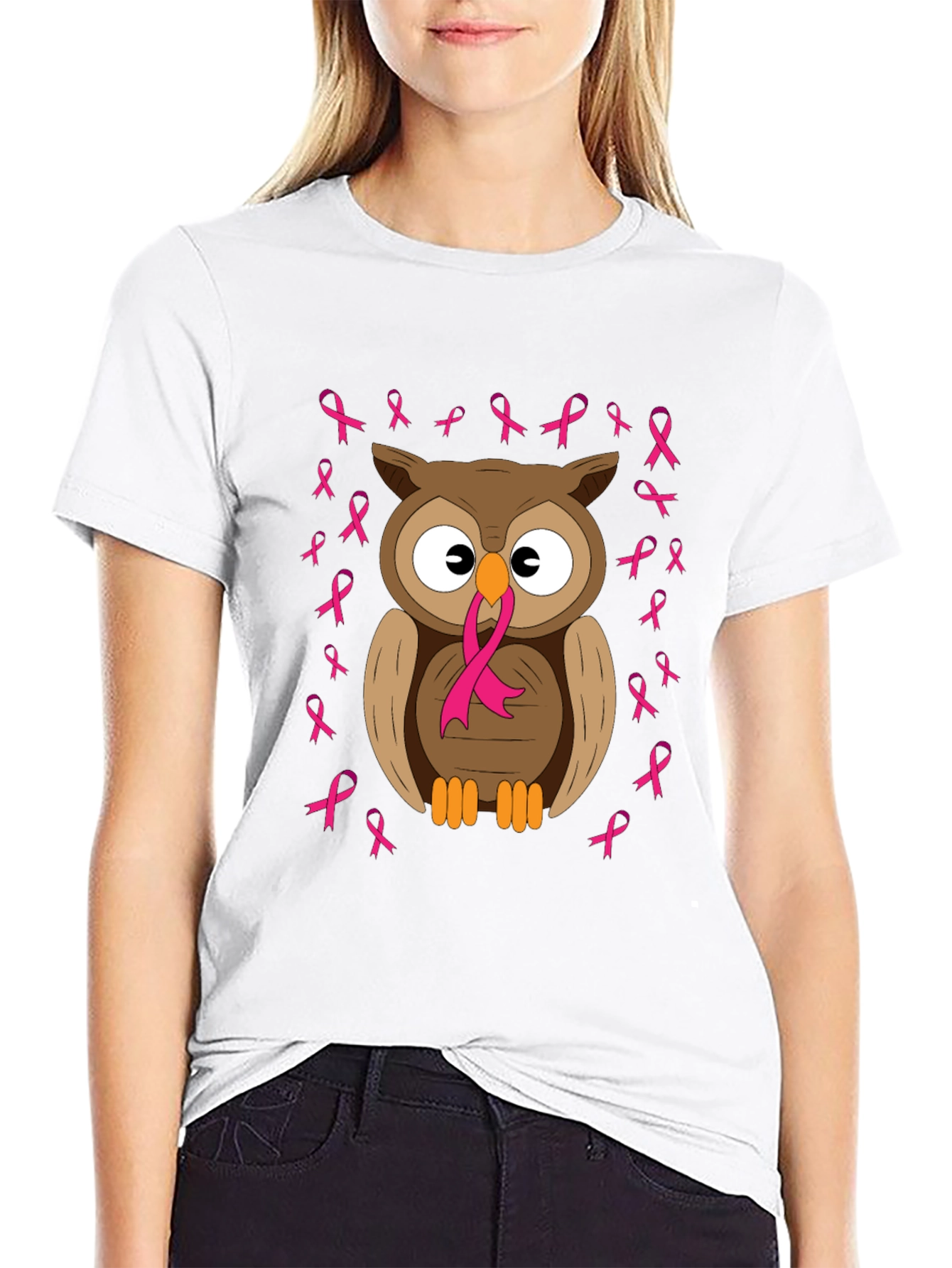 Owl Breast Cancer Awareness T-Shirt