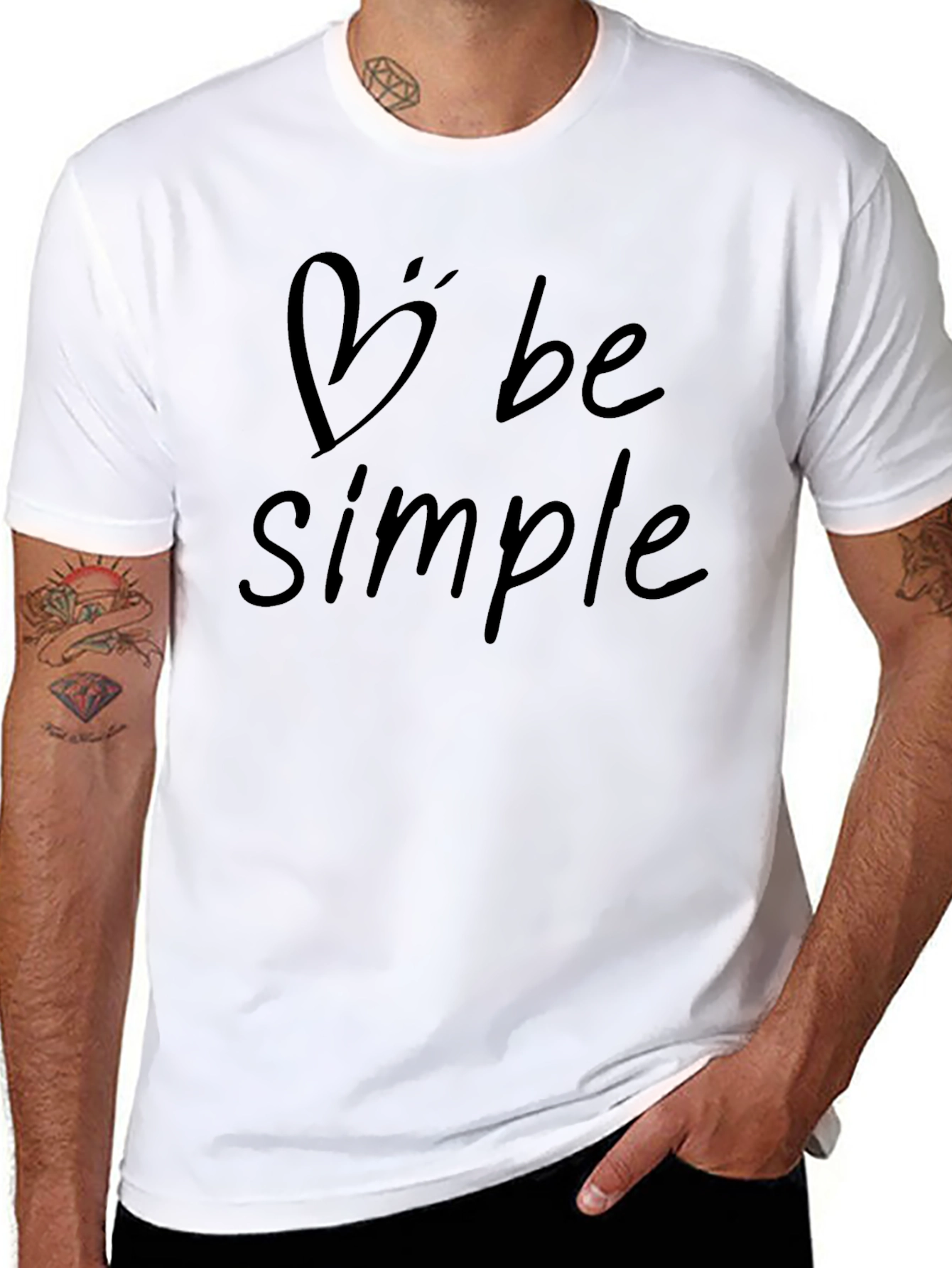 Be Simple Graphic T-Shirt - Casual Black Tee