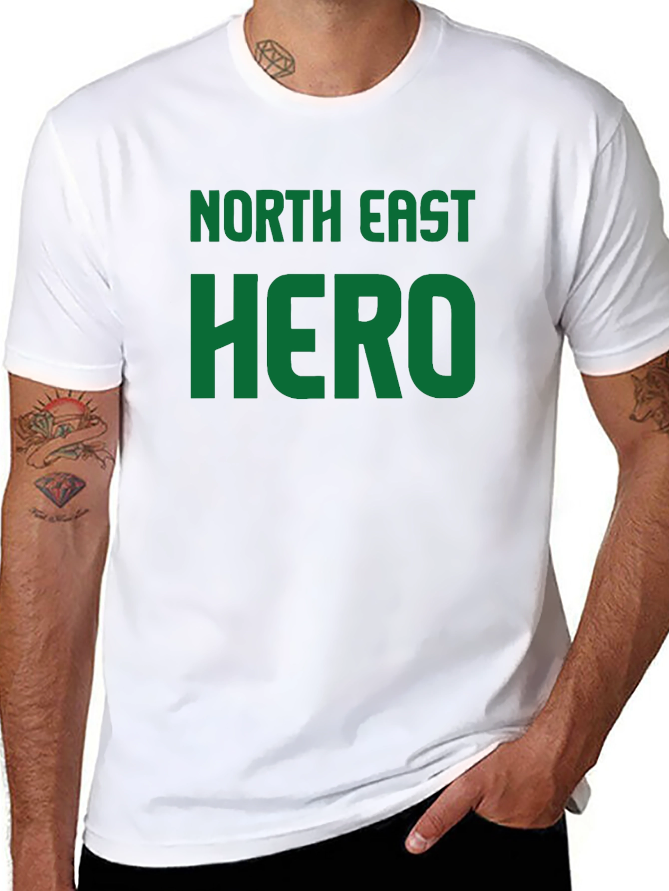 North East Hero Black Cotton T-Shirt
