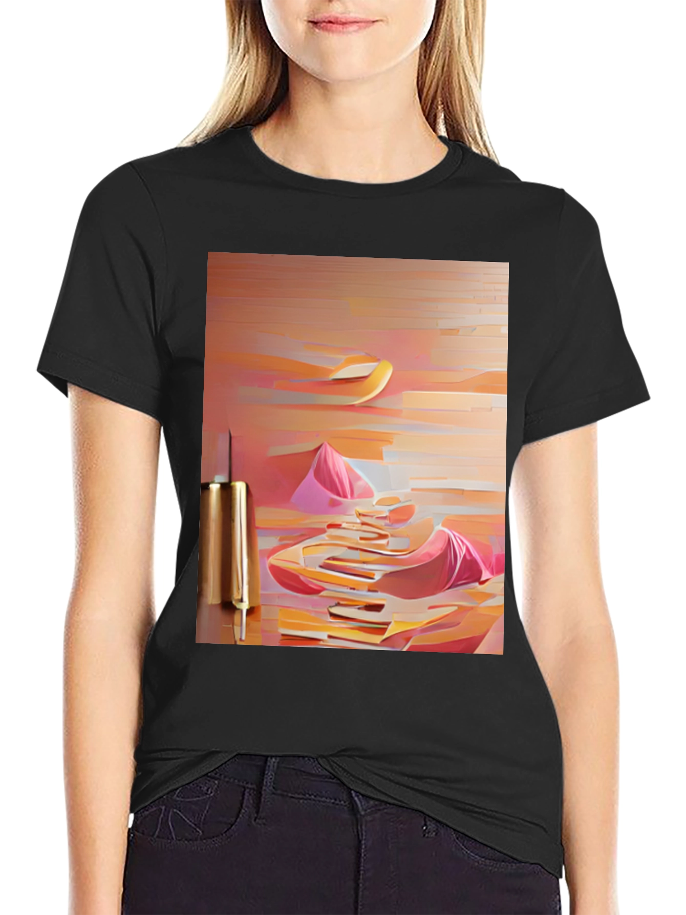 Abstract Art Black T-Shirt - Modern Graphic Tee