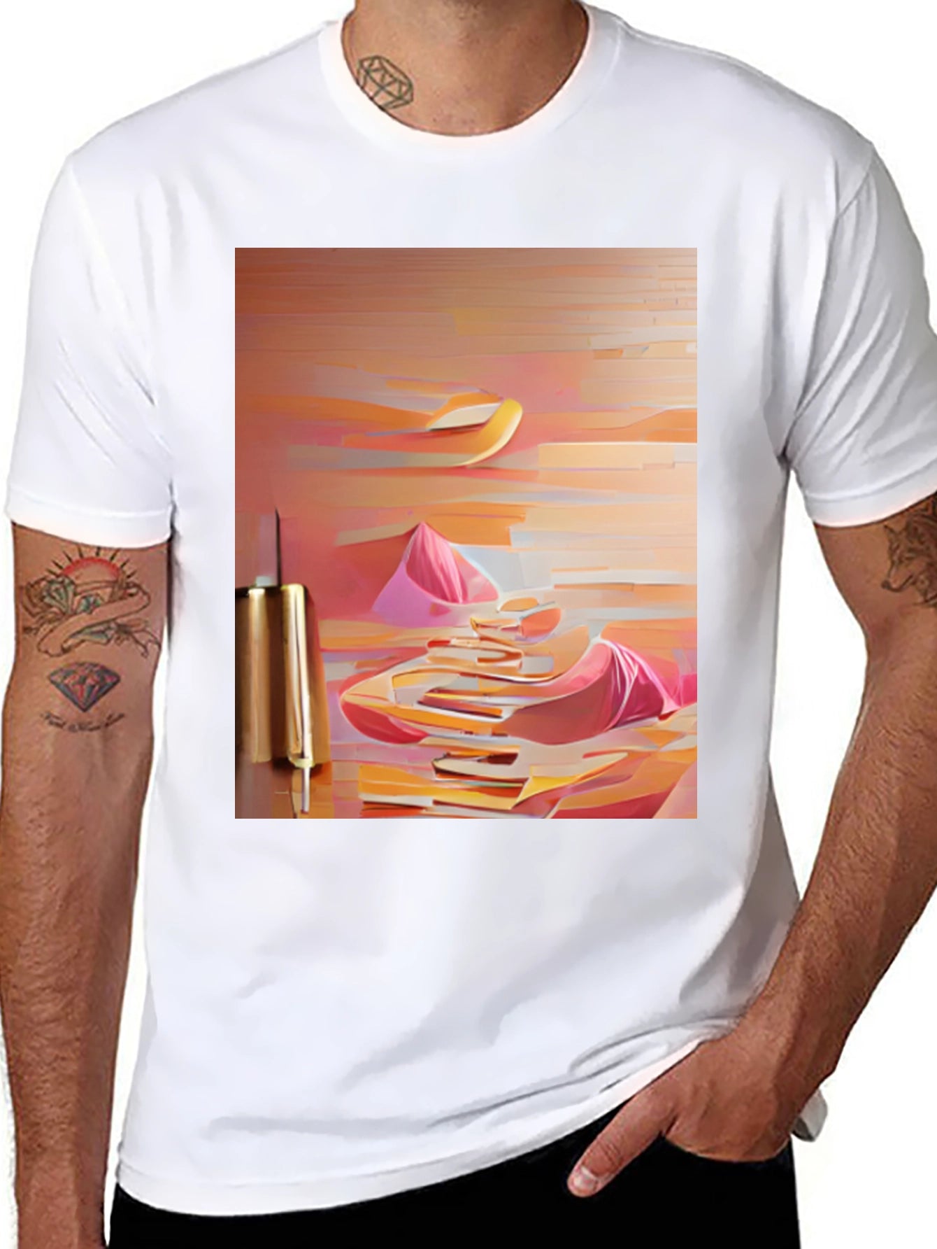 Abstract Art Black T-Shirt - Modern Graphic Tee