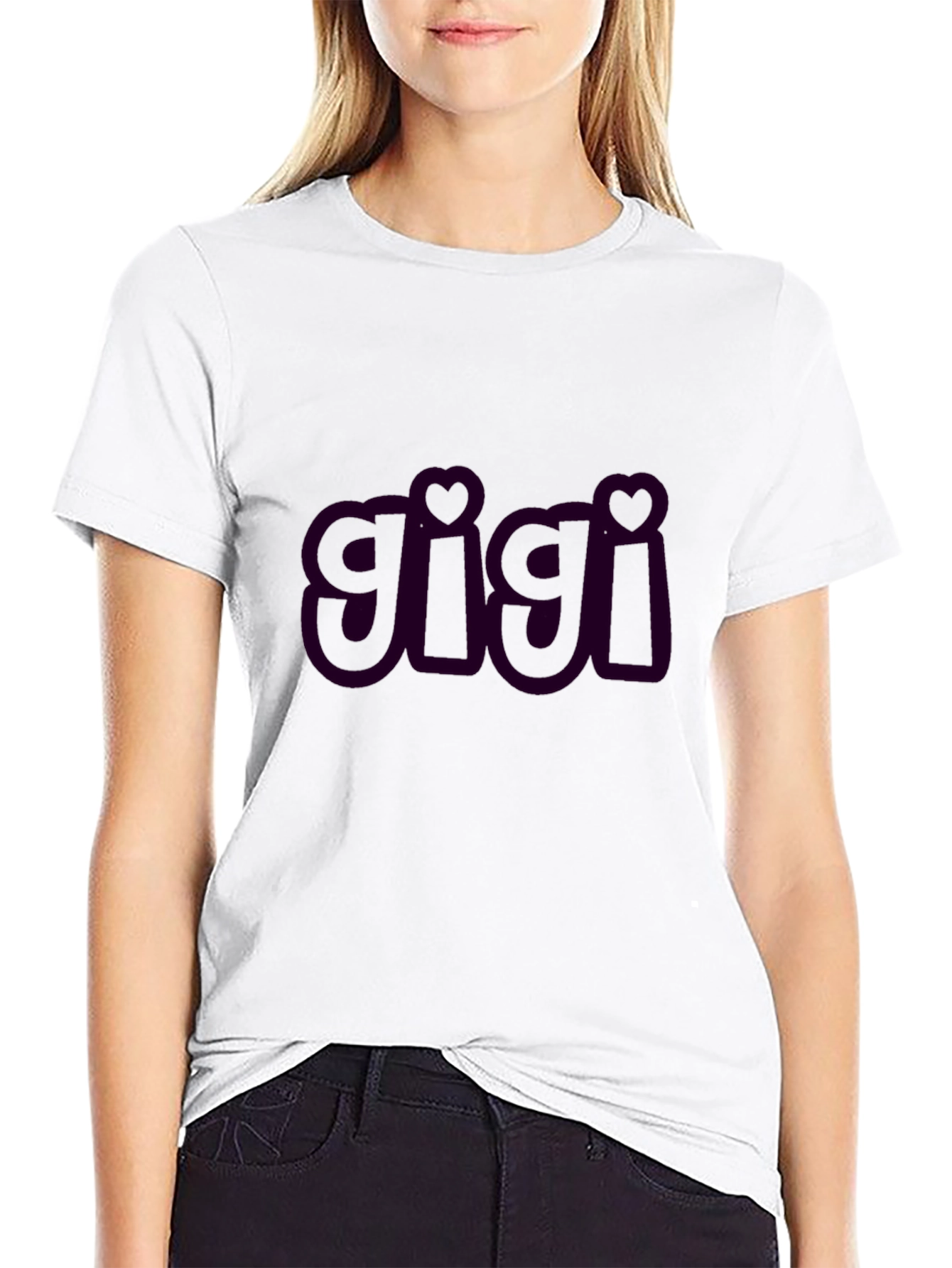 Gigi Heart Tee - Black Cotton Comfort