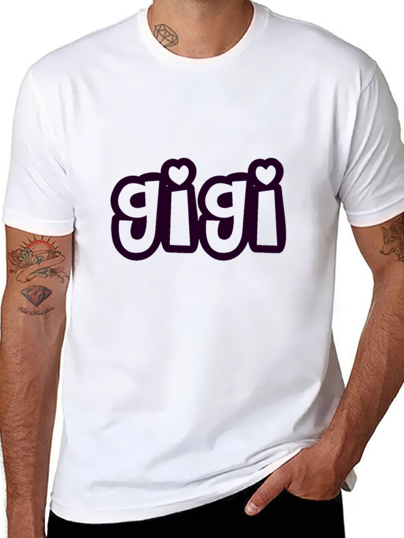 Gigi Heart Tee - Black Cotton Comfort