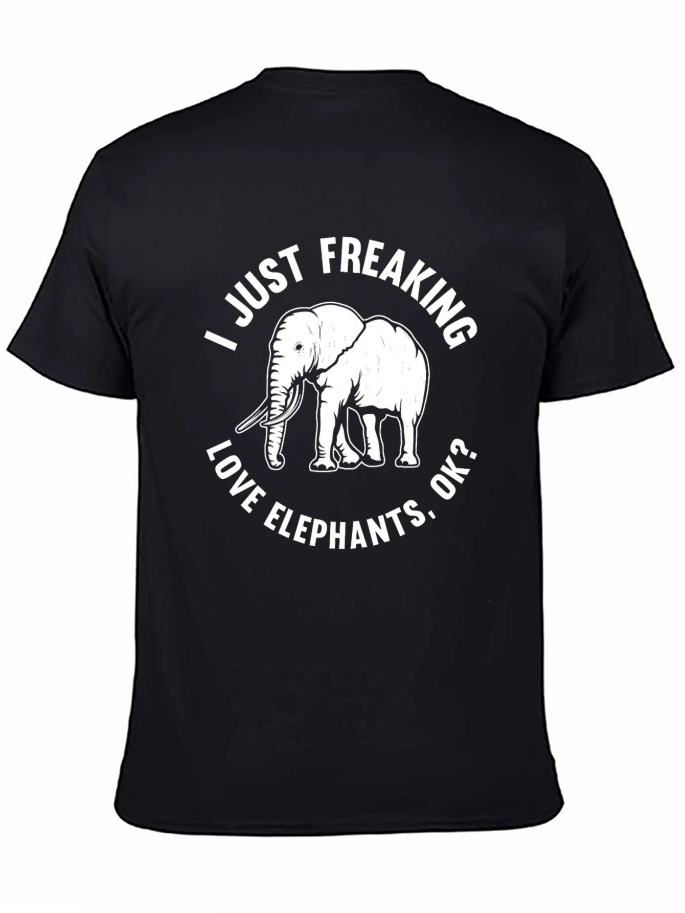 Elephant Lover Graphic T-Shirt - Mens Black Tee