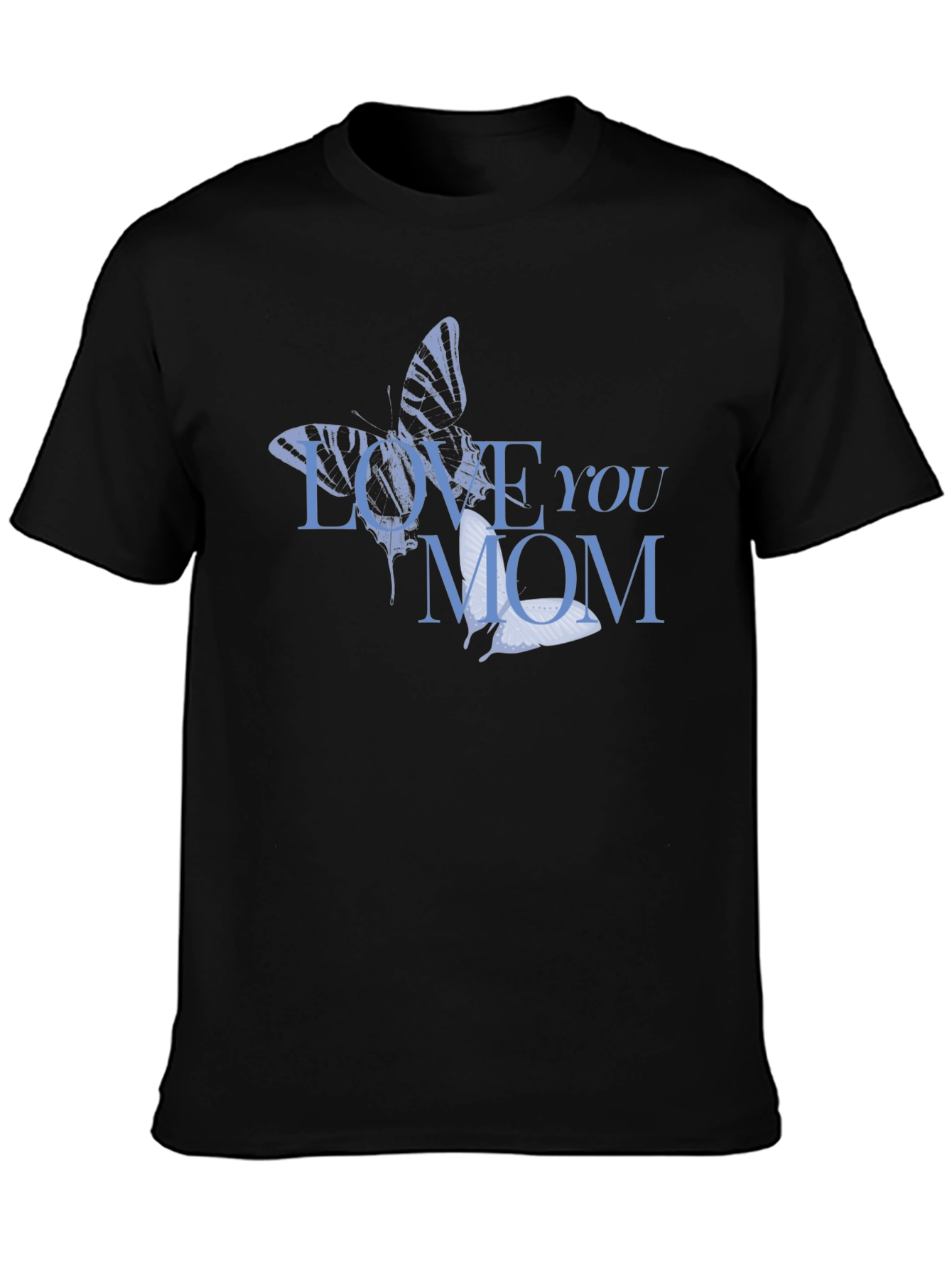 Love You Mom Butterfly Graphic T-Shirt