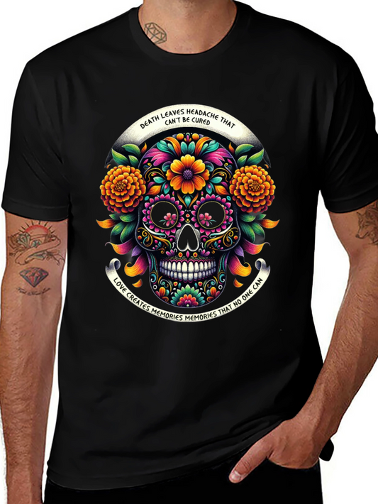 Floral Sugar Skull T-Shirt - Day of the Dead