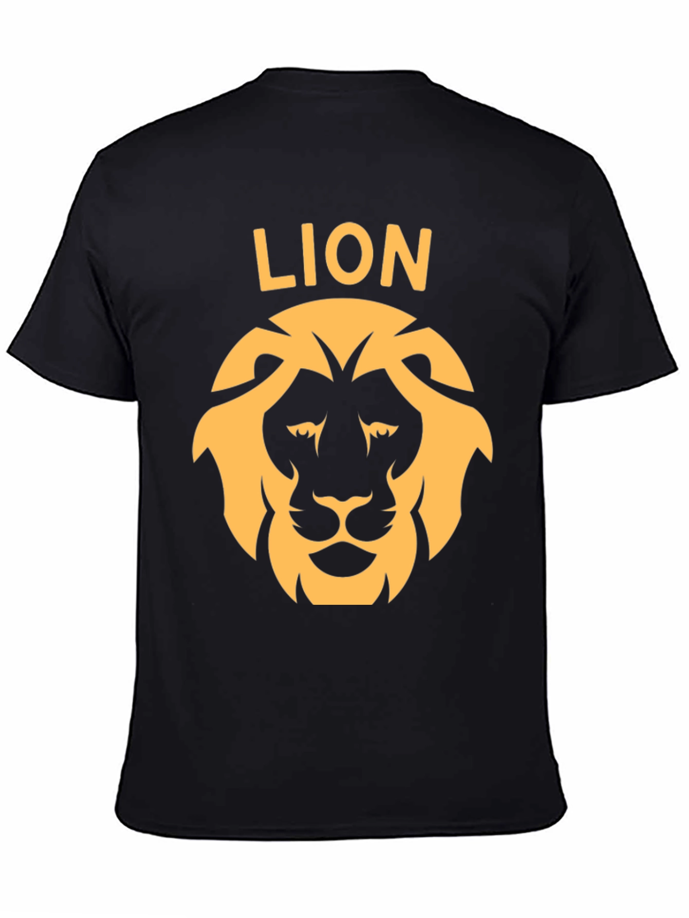 Lion Graphic Tee - Bold Design Black Cotton T-Shirt