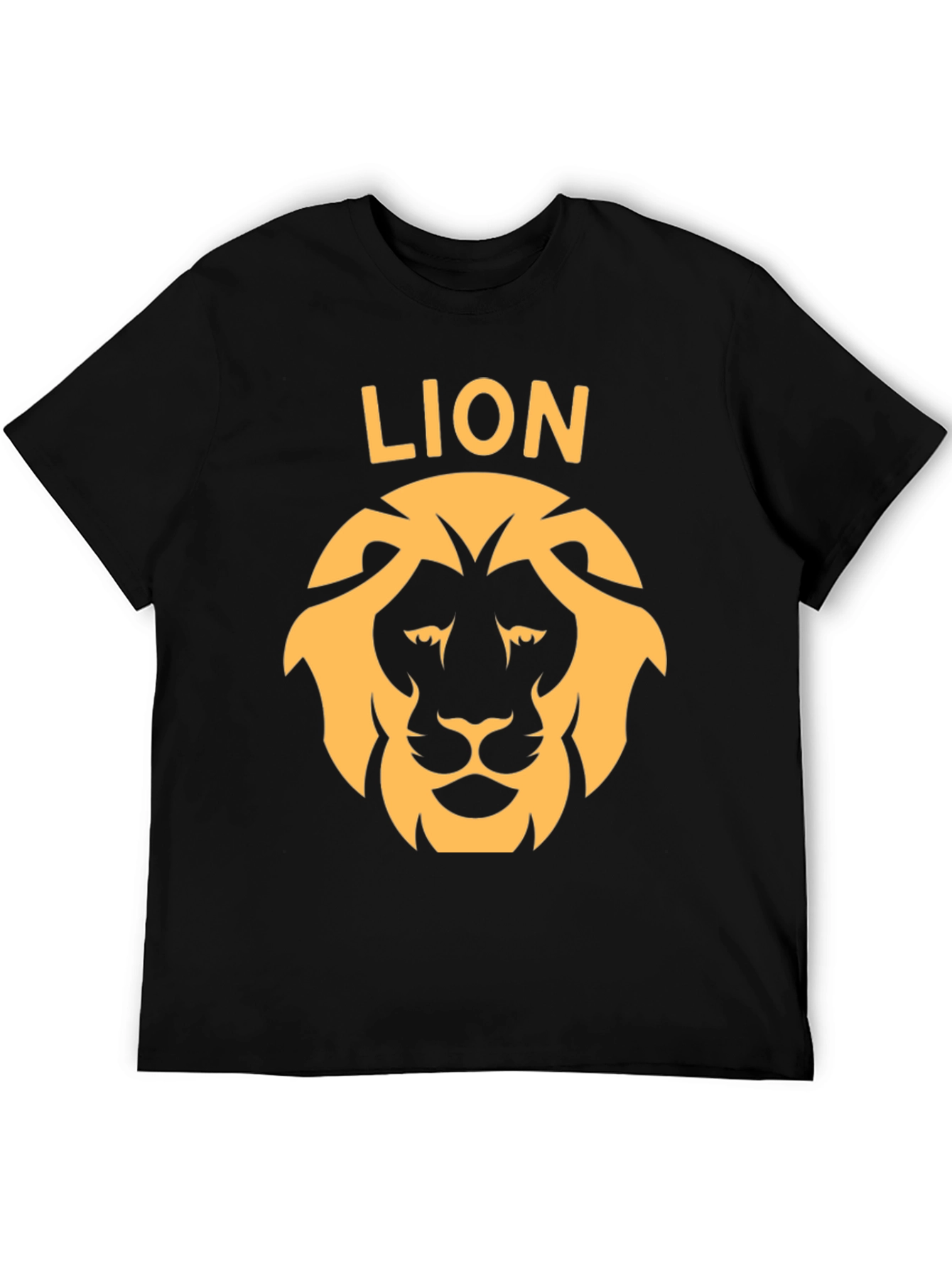 Lion Graphic Tee - Bold Design Black Cotton T-Shirt