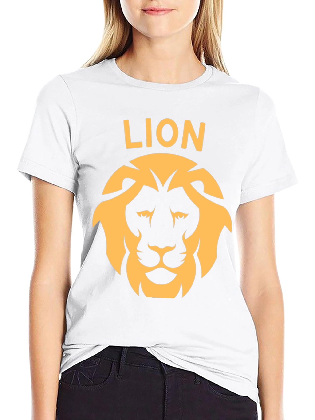 Lion Graphic Tee - Bold Design Black Cotton T-Shirt