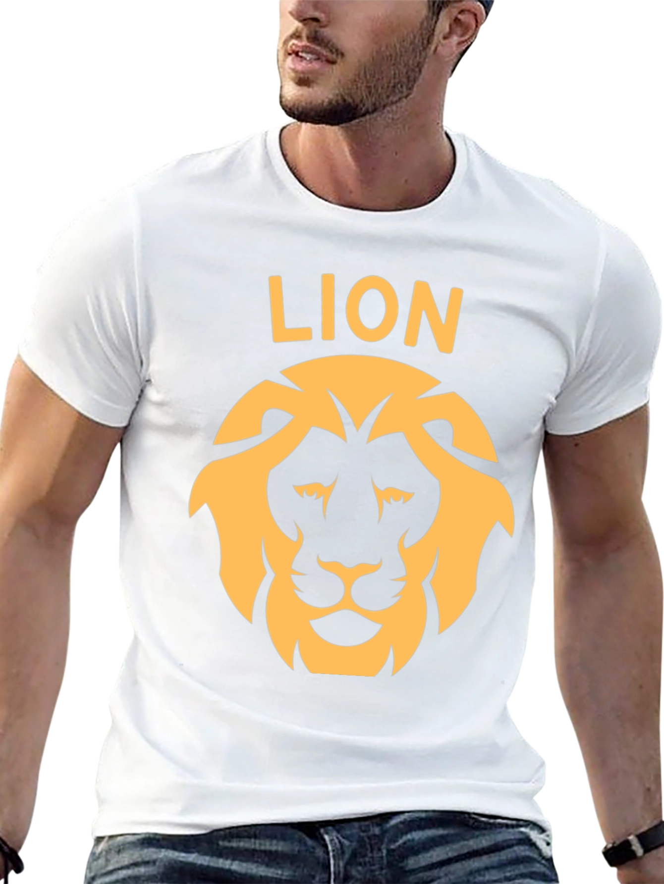 Lion Graphic Tee - Bold Design Black Cotton T-Shirt