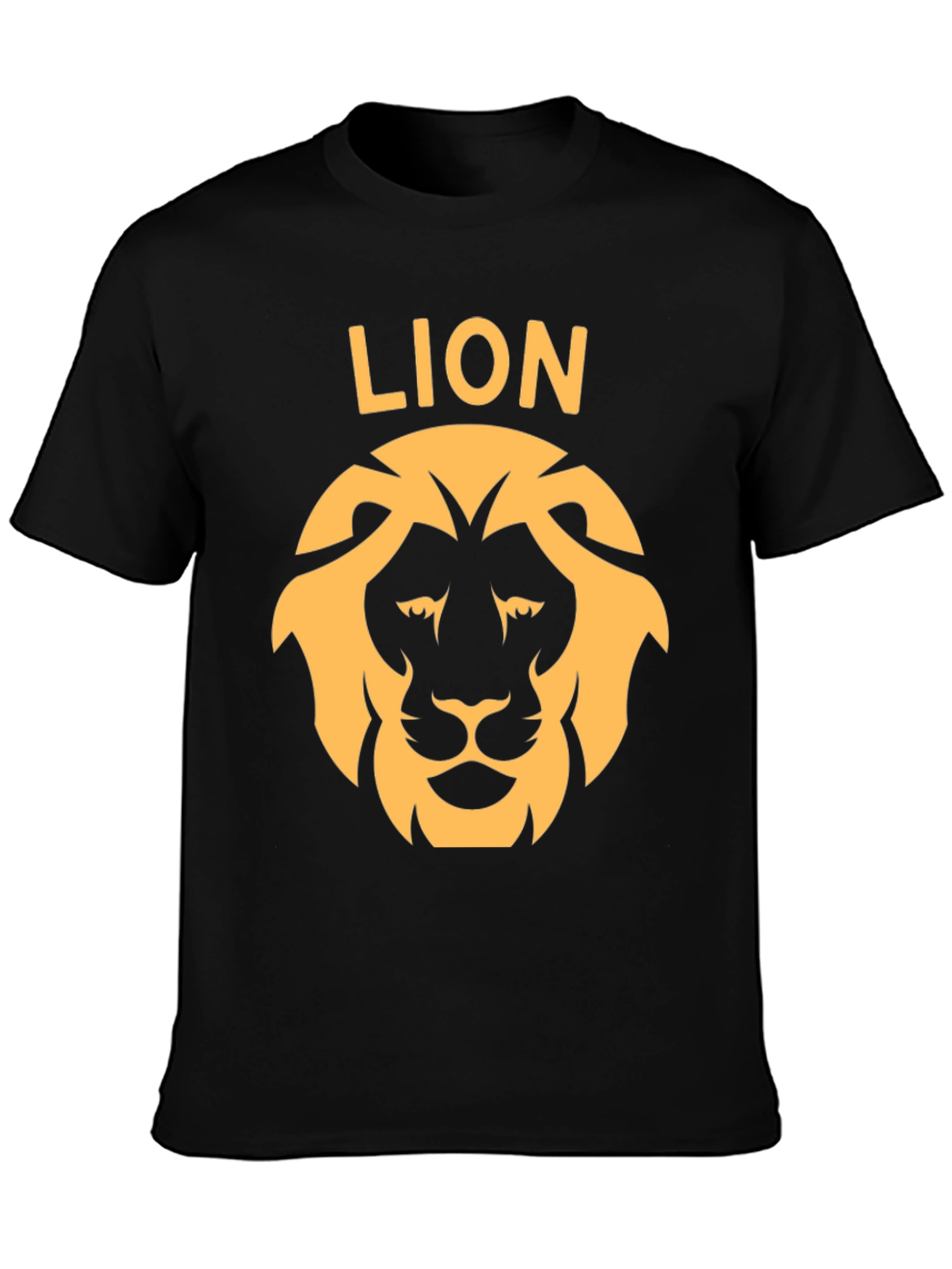 Lion Graphic Tee - Bold Design Black Cotton T-Shirt