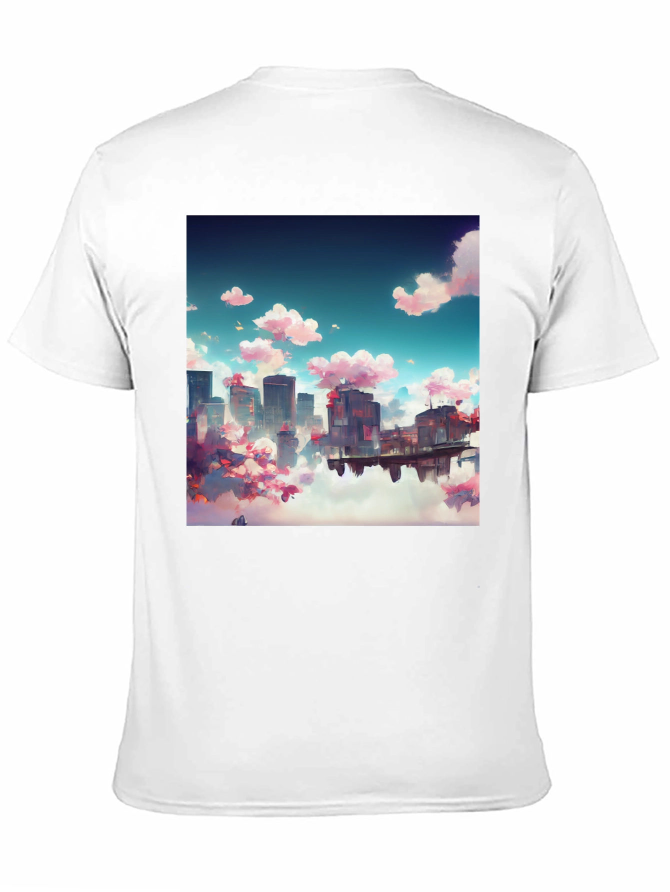 Anime Cityscape Tee - Artistic Black T-Shirt