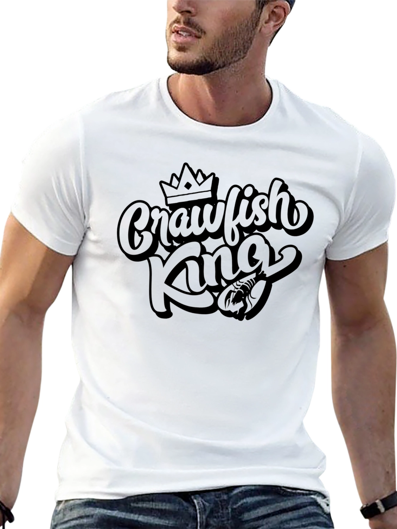 Crawfish King Graphic Tee - Black Cotton Blend