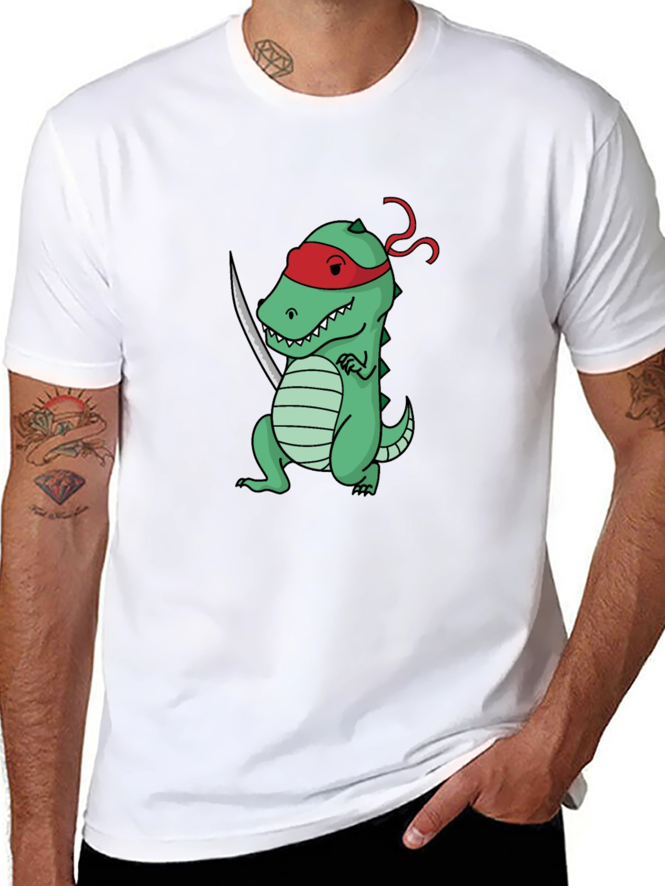 Ninja Dinosaur Graphic T-Shirt