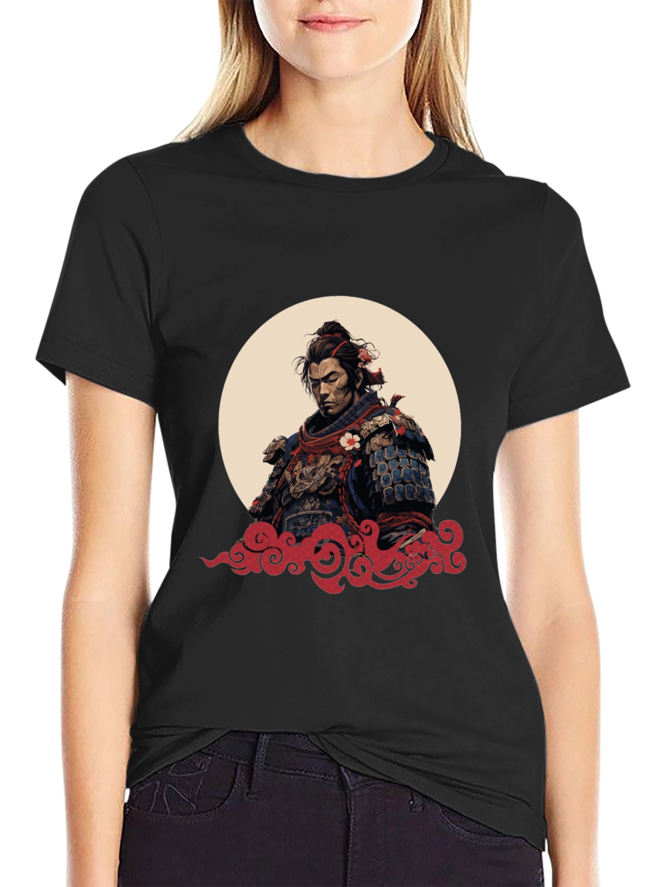 Samurai Warrior Graphic Tee - Black