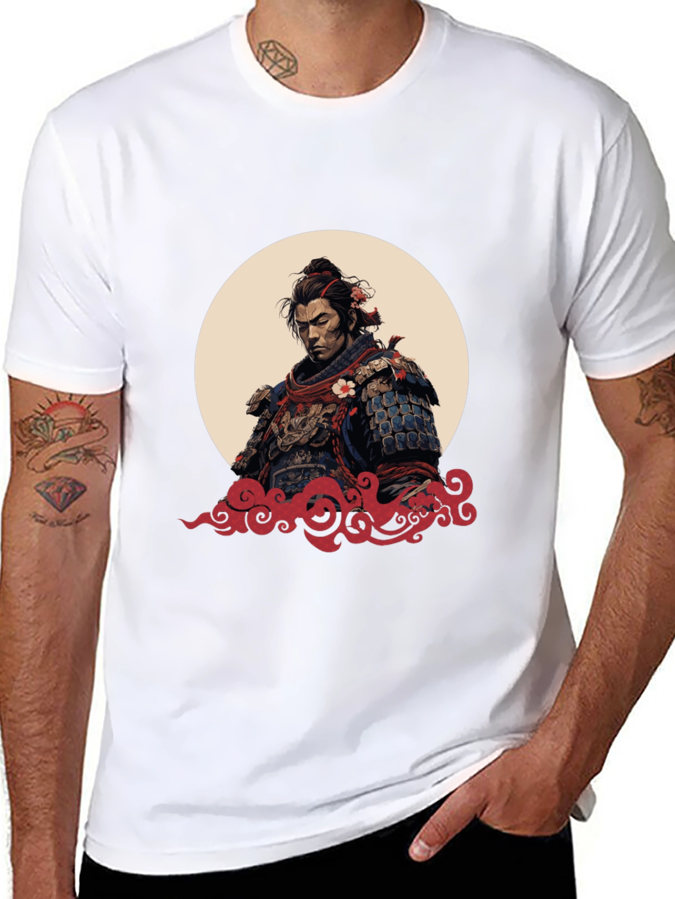 Samurai Warrior Graphic Tee - Black