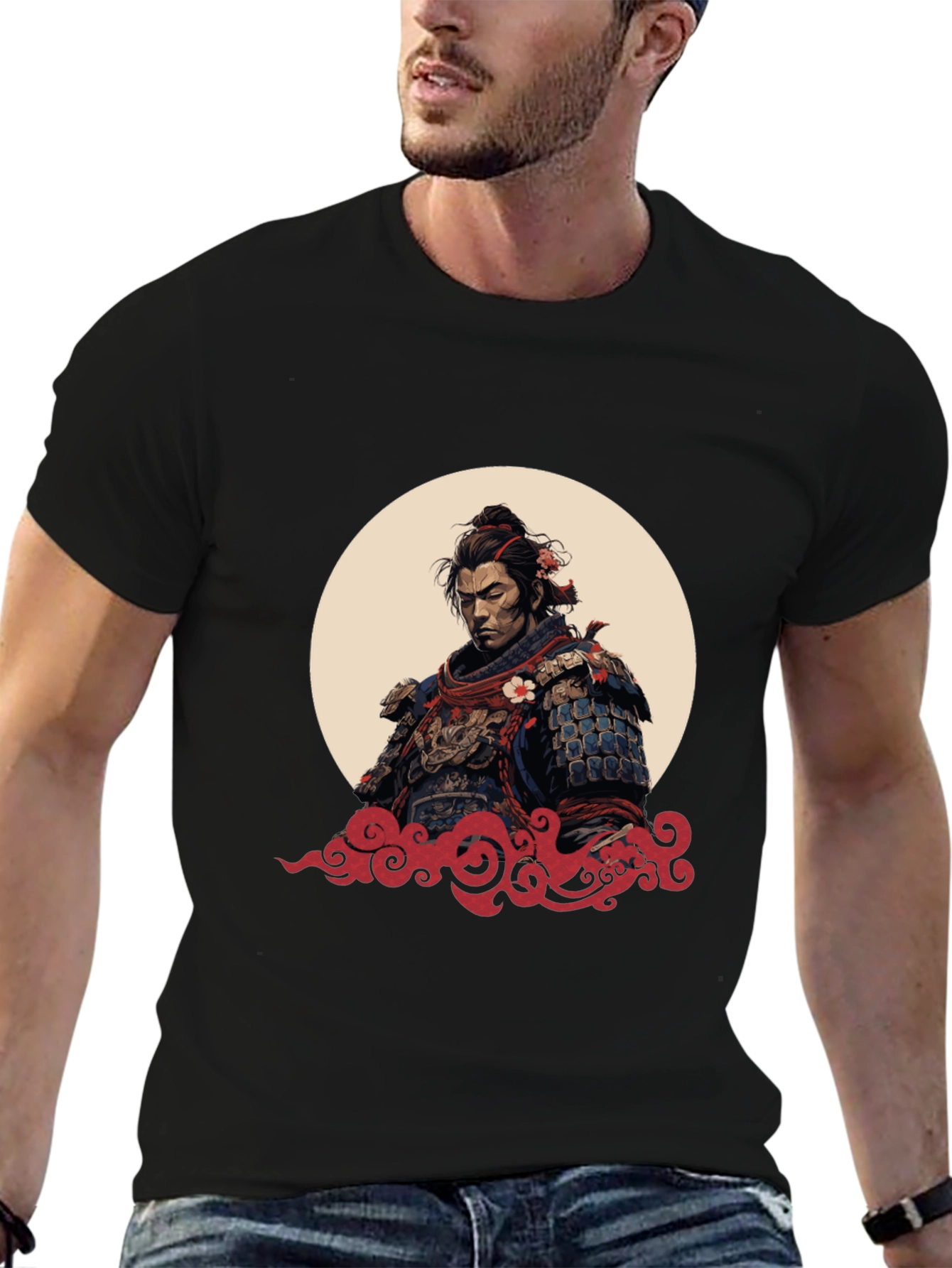 Samurai Warrior Graphic Tee - Black