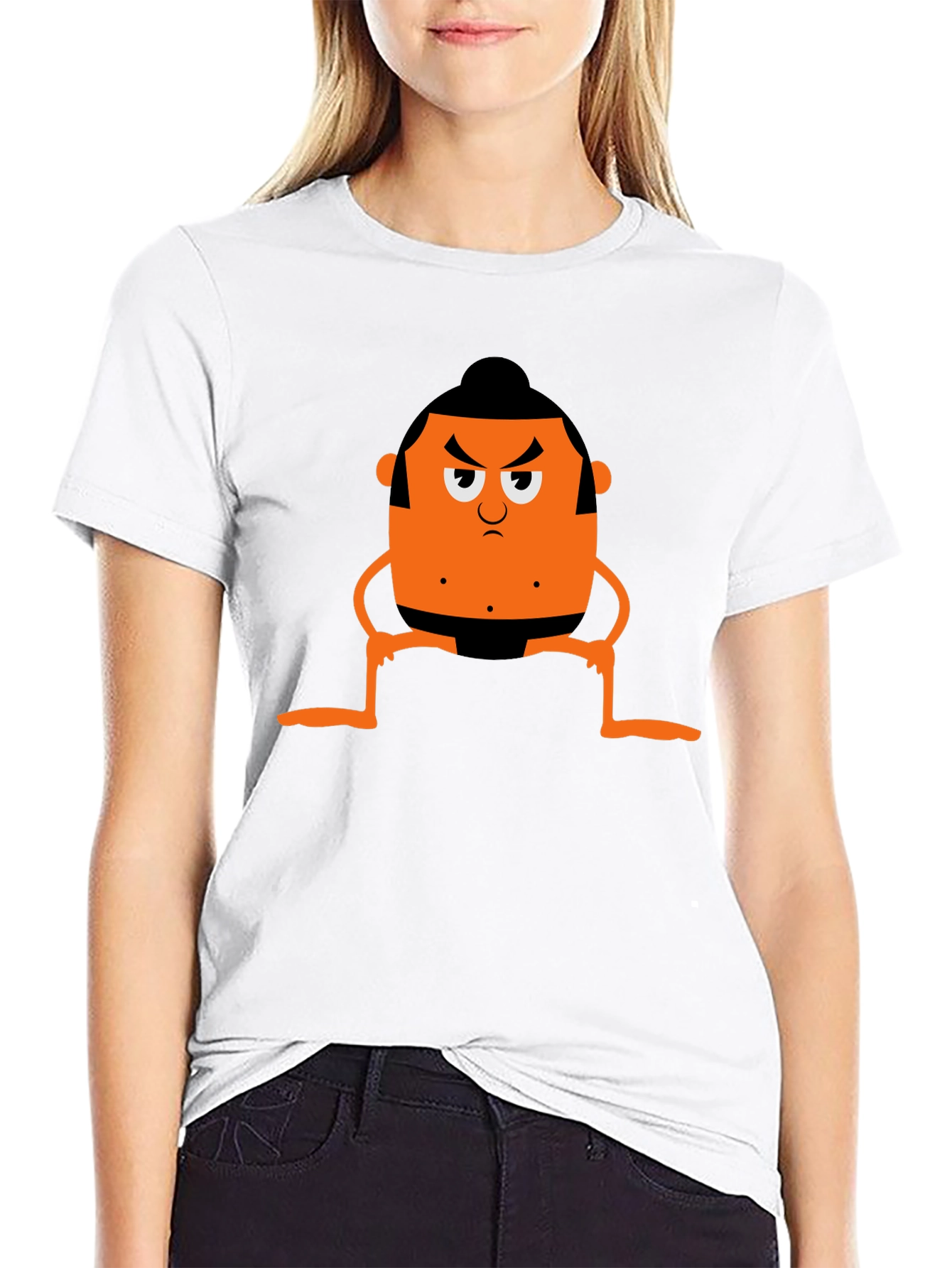 Sumo Cartoon Graphic Tee - Black