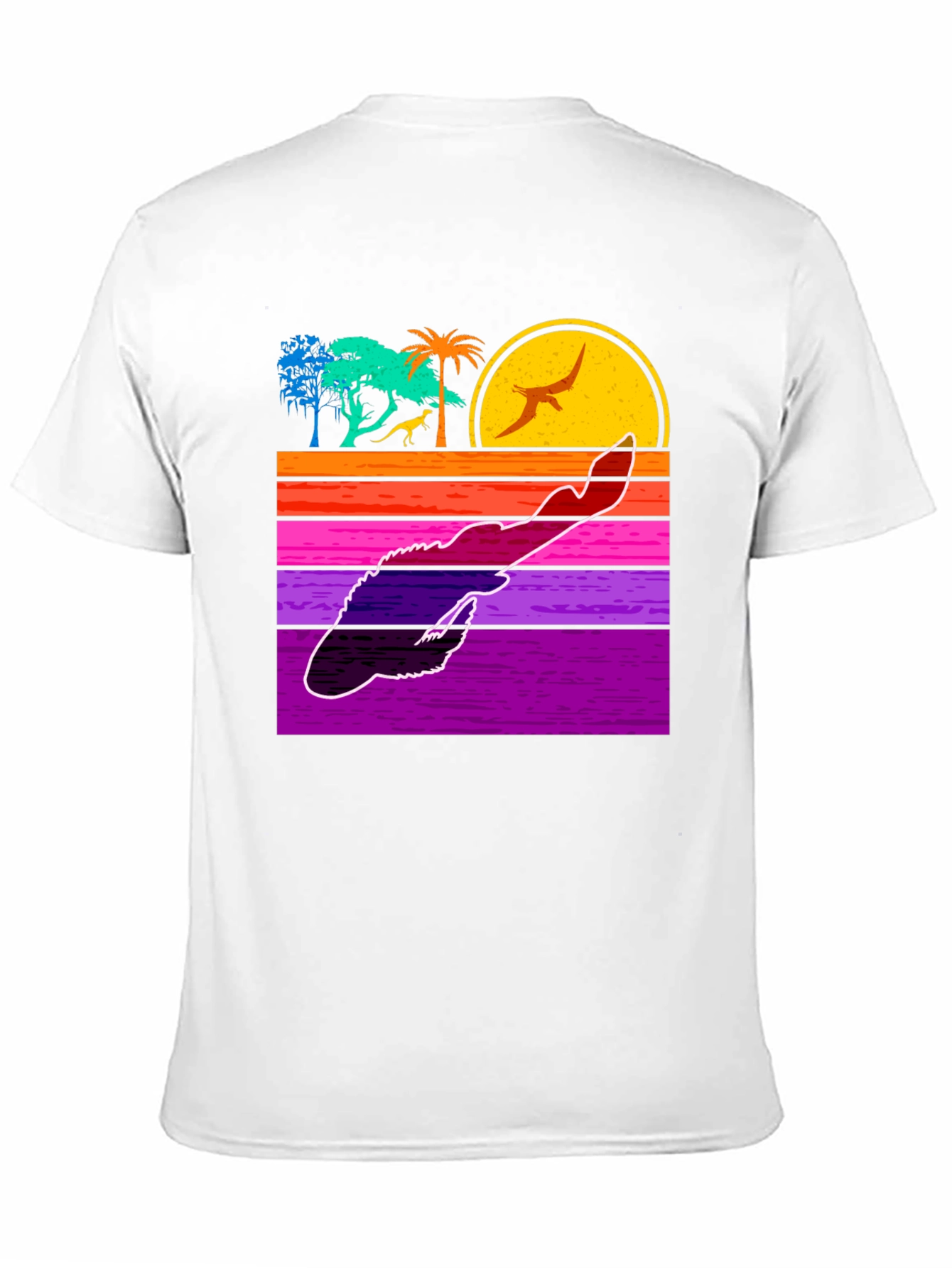 Retro Dinosaur Sunset Graphic Tee