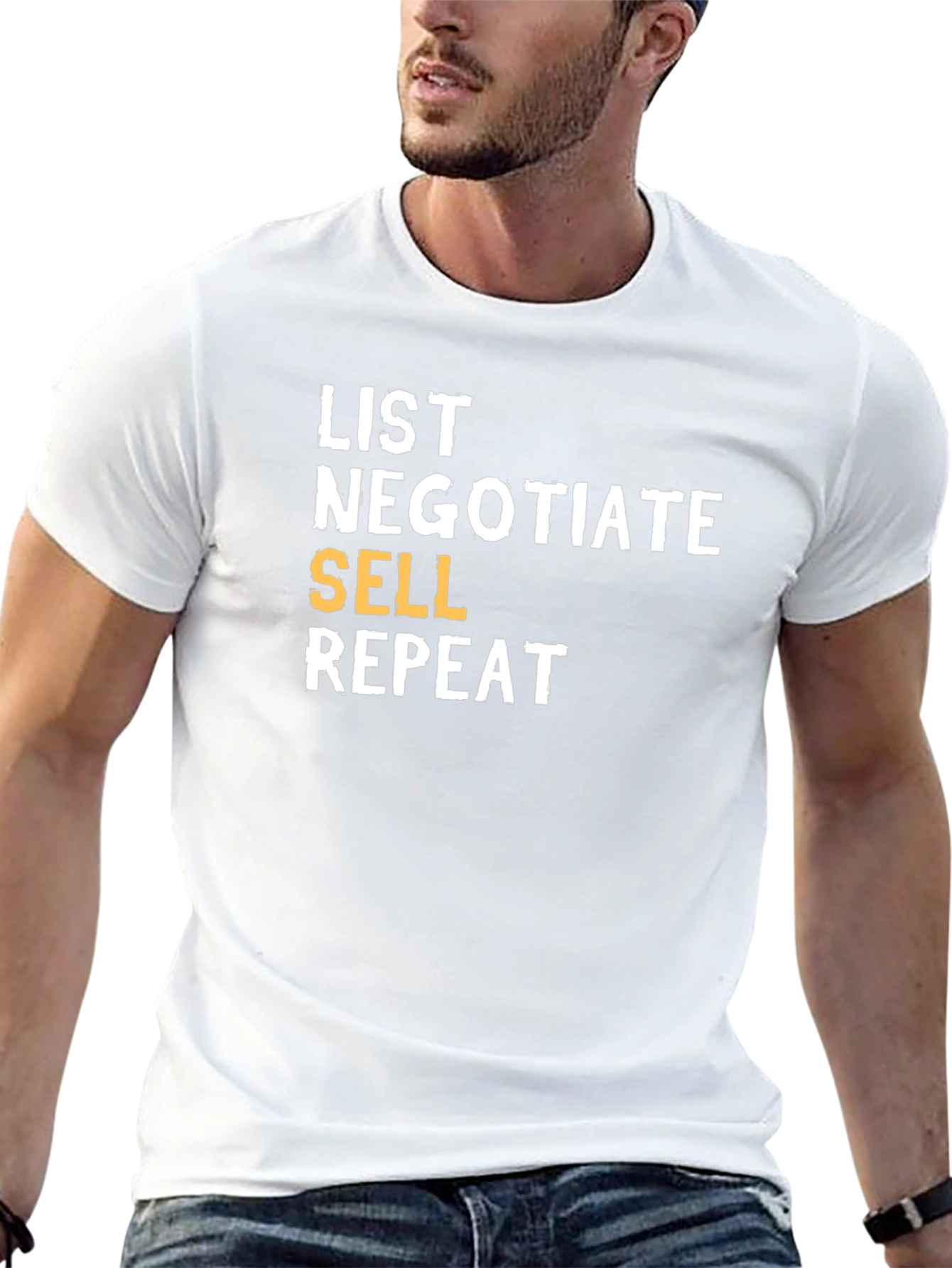 List Negotiate Sell Repeat T-Shirt