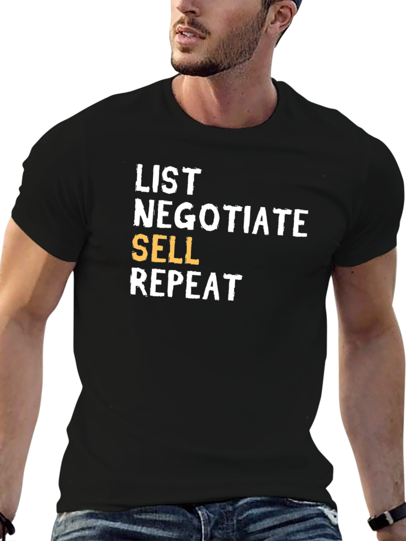 List Negotiate Sell Repeat T-Shirt