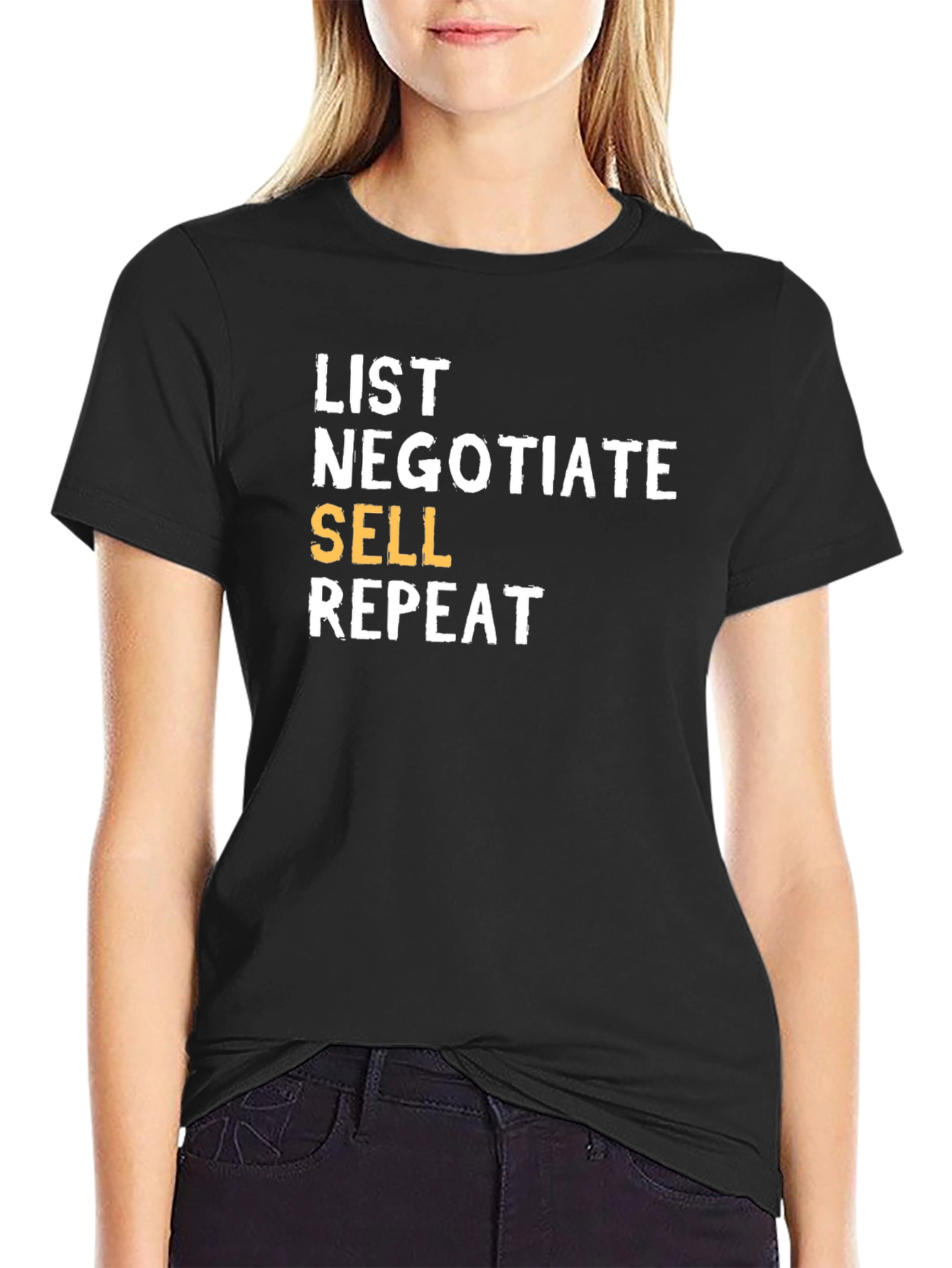 List Negotiate Sell Repeat T-Shirt