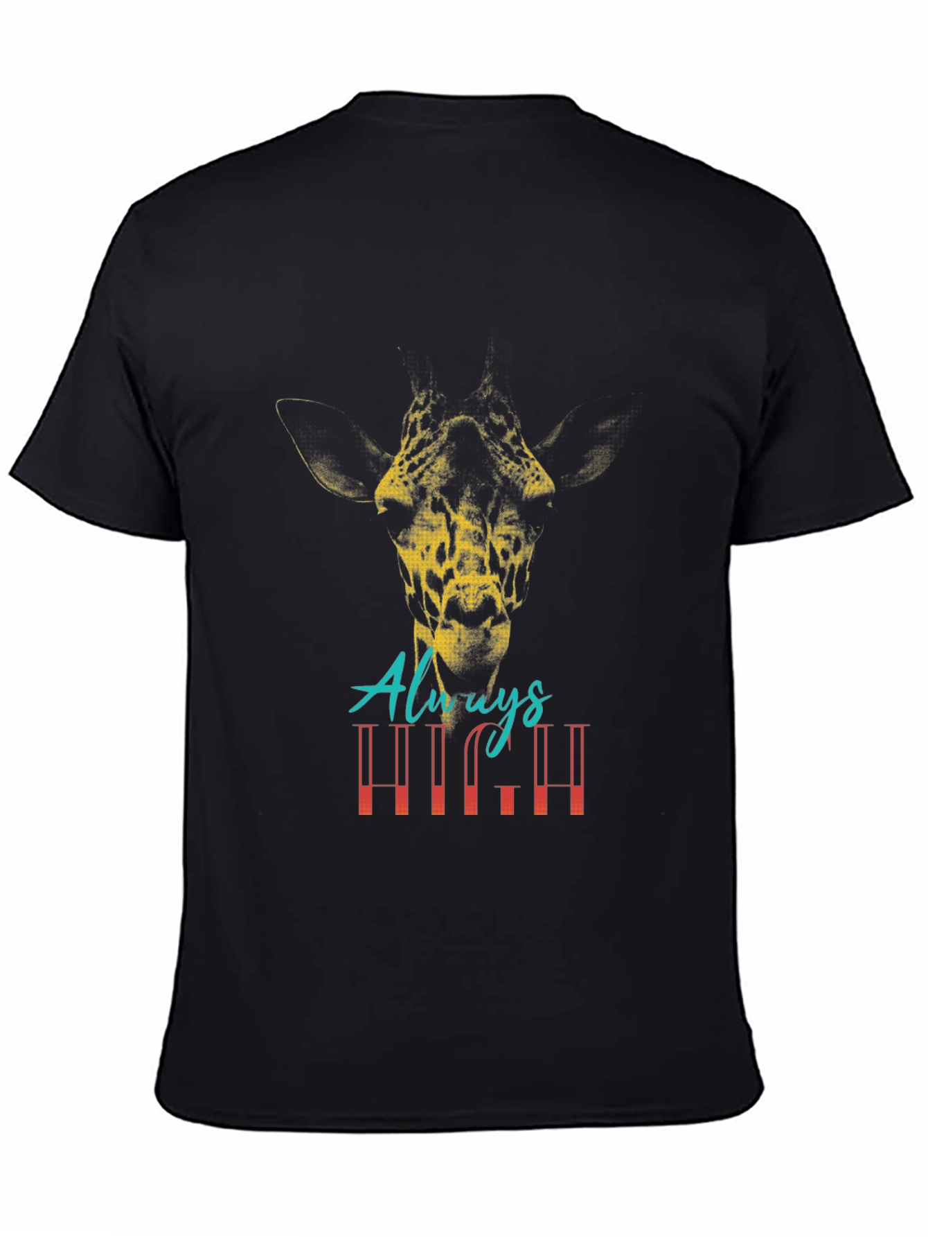 Always High Giraffe Graphic T-Shirt - Black