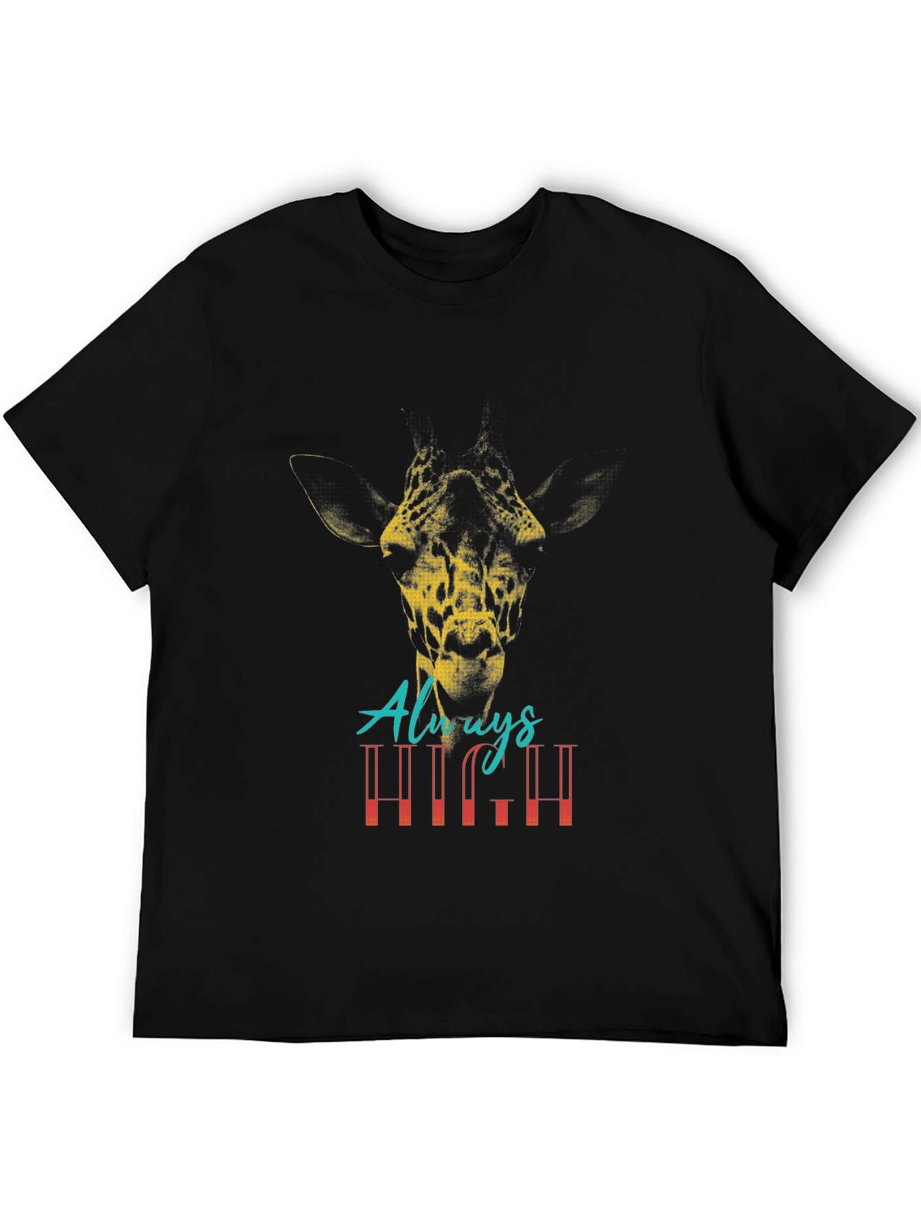 Always High Giraffe Graphic T-Shirt - Black