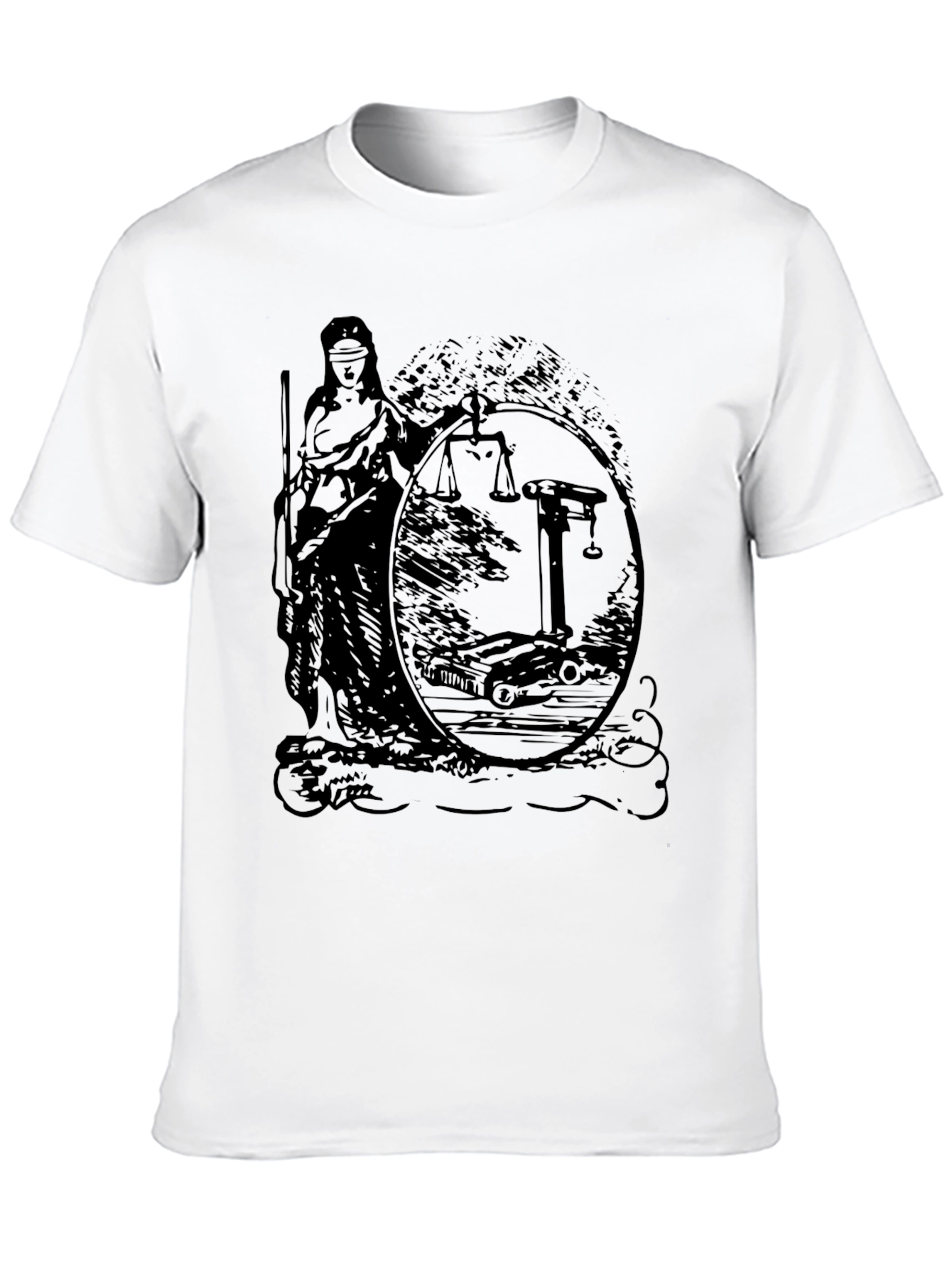 Justice Scales Graphic T-Shirt - Black