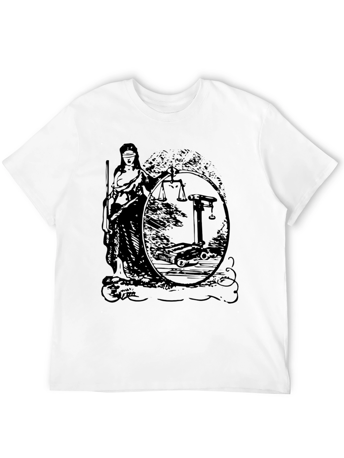 Justice Scales Graphic T-Shirt - Black
