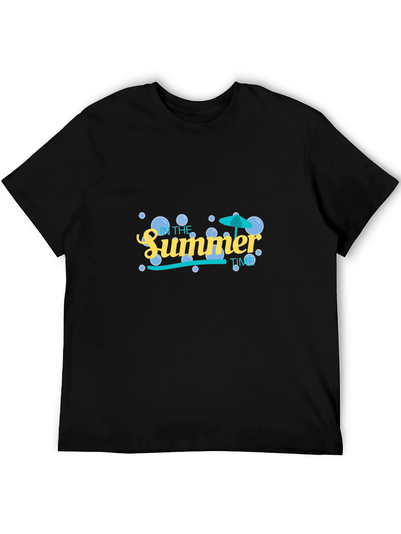 Summer Time Graphic Tee - Black Cotton Blend