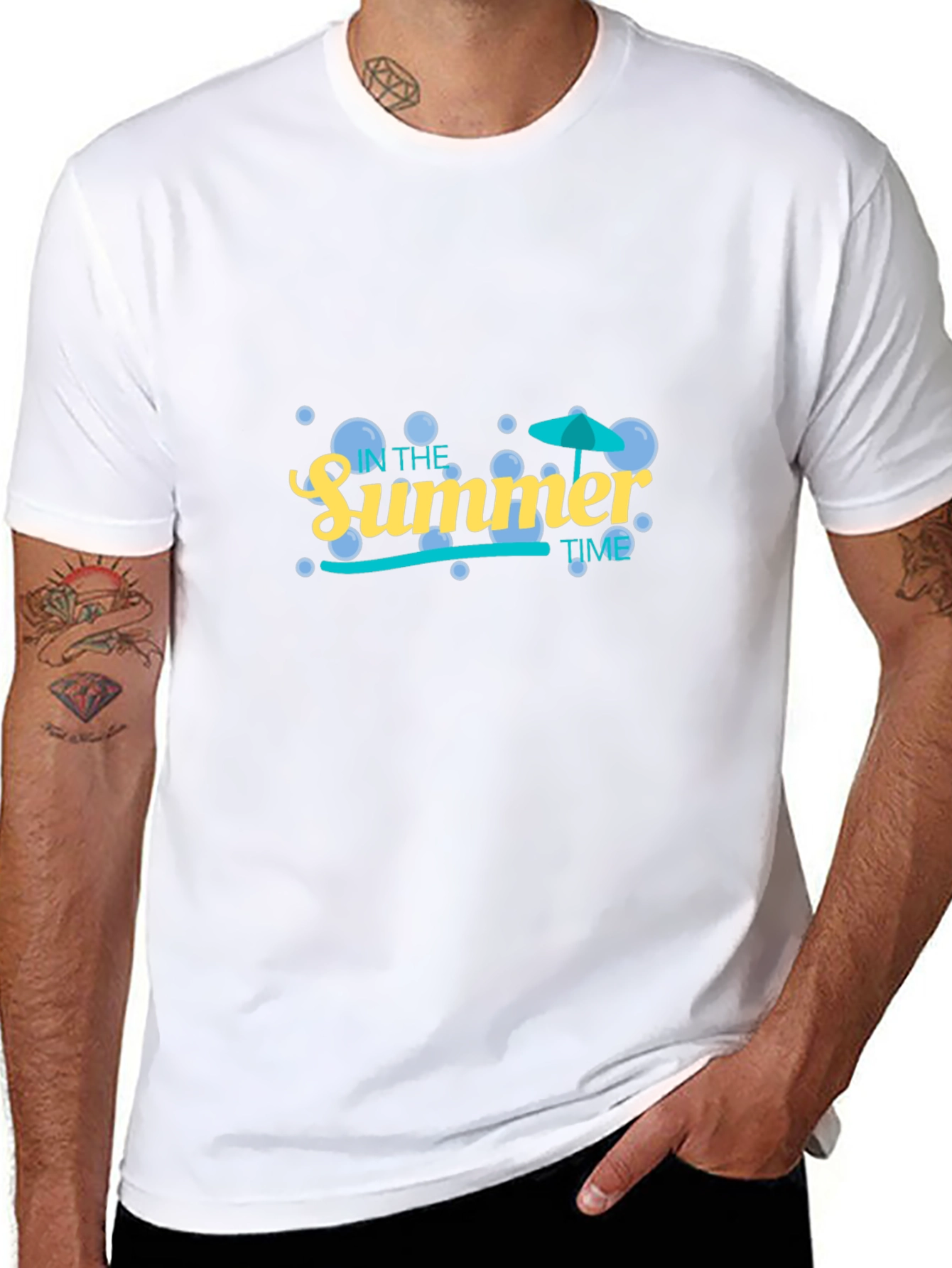 Summer Time Graphic Tee - Black Cotton Blend