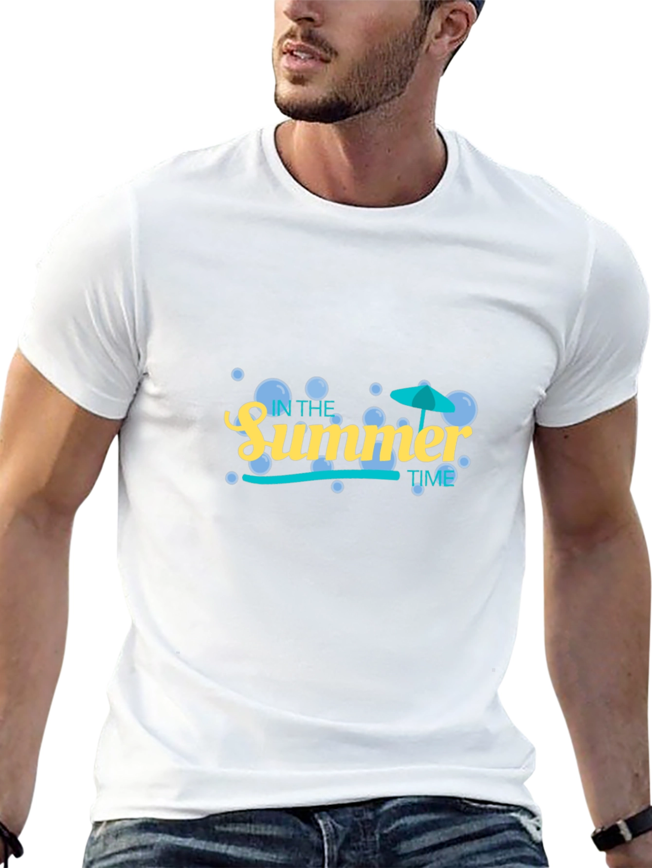 Summer Time Graphic Tee - Black Cotton Blend
