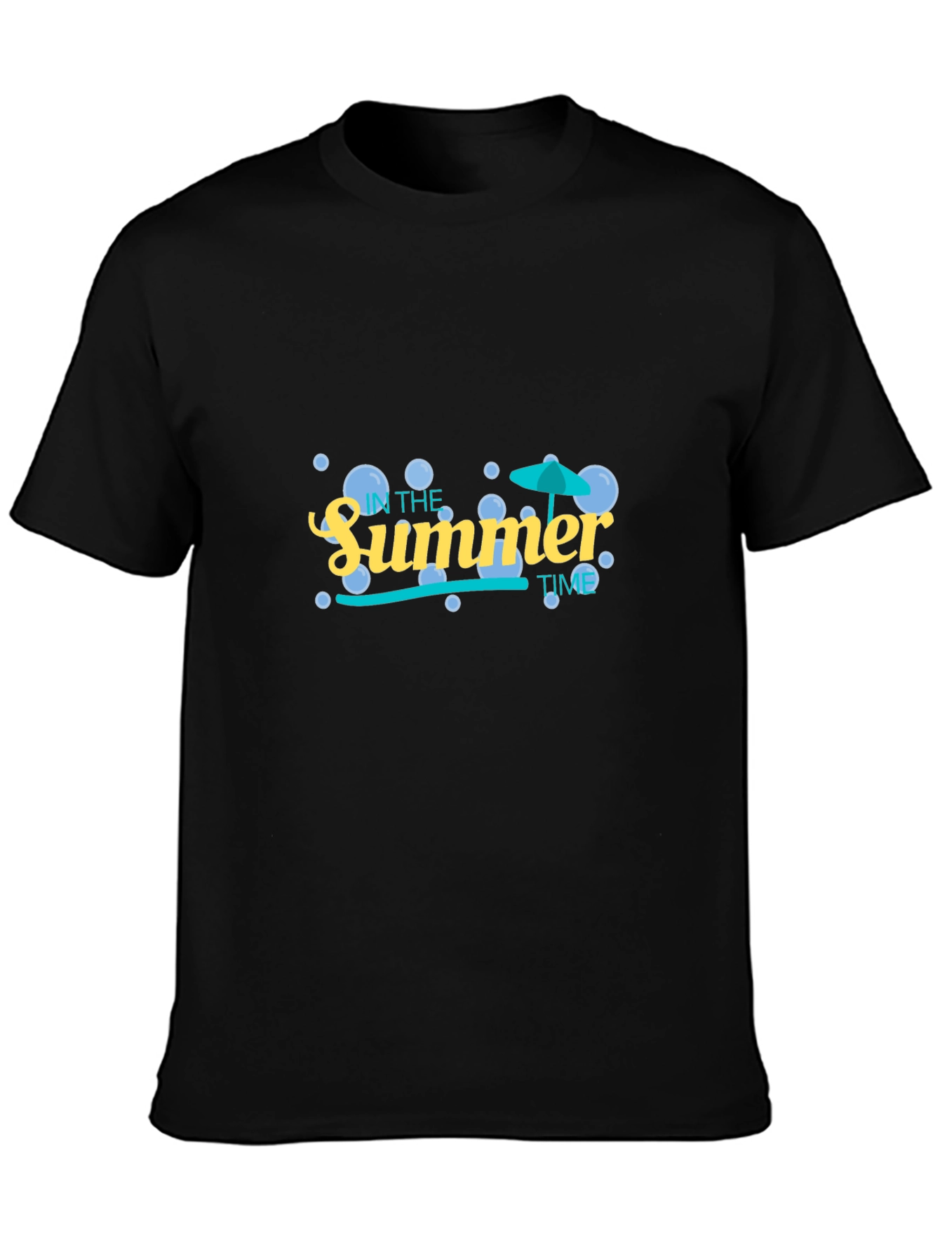 Summer Time Graphic Tee - Black Cotton Blend