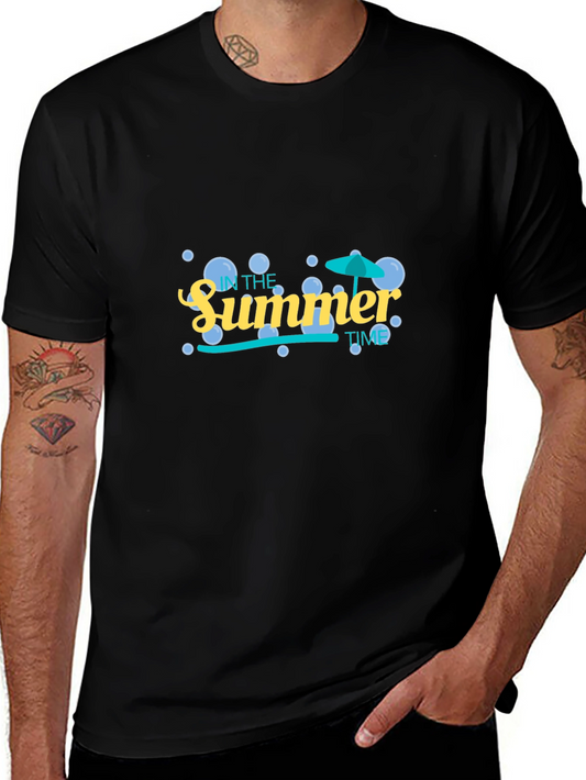 Summer Time Graphic Tee - Black Cotton Blend