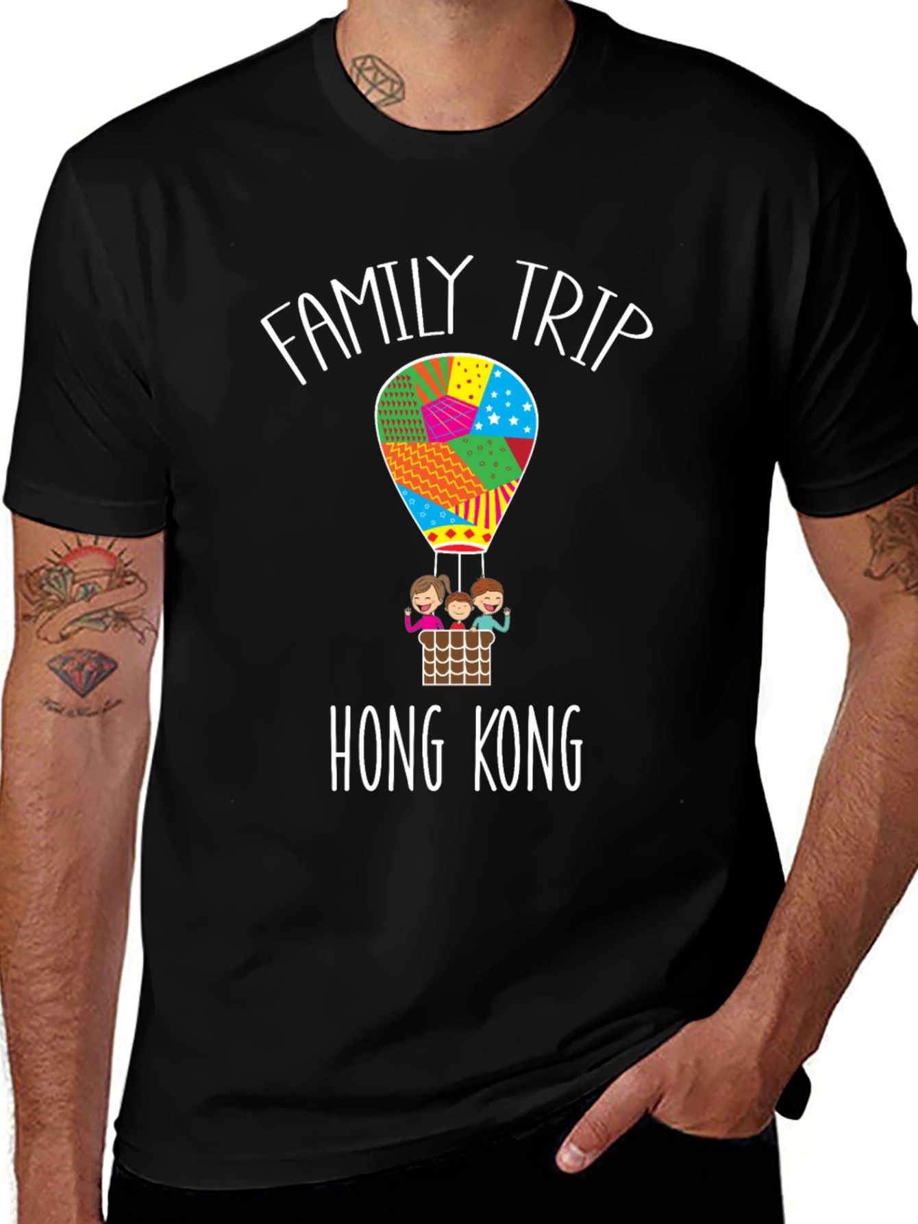 Family Trip Hong Kong Hot Air Balloon T-Shirt
