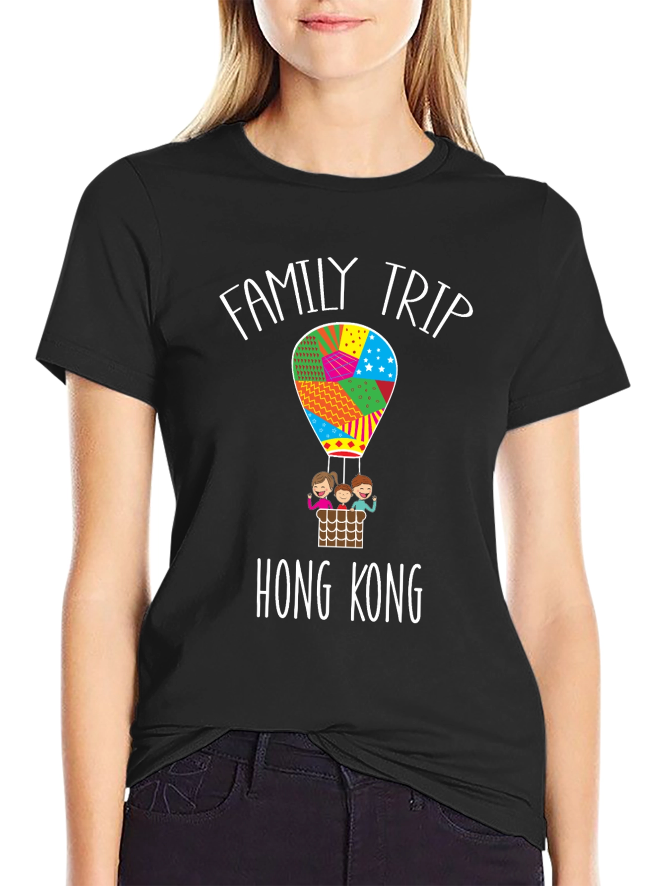 Family Trip Hong Kong Hot Air Balloon T-Shirt