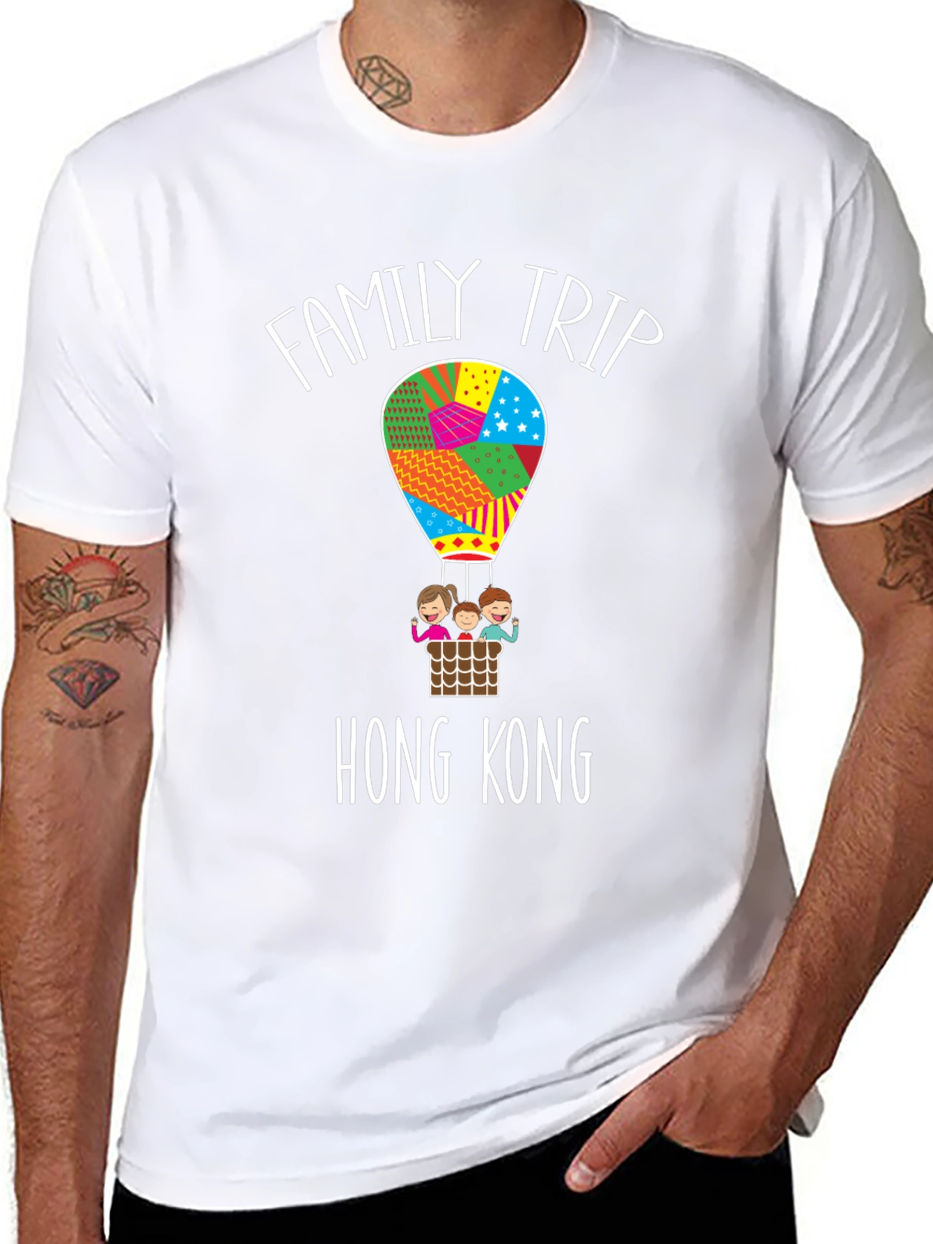 Family Trip Hong Kong Hot Air Balloon T-Shirt