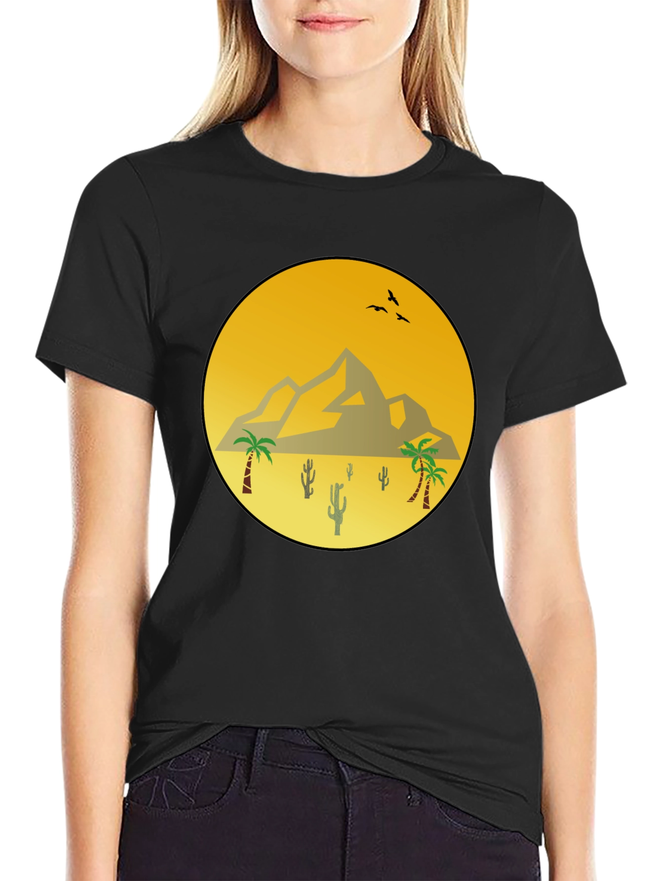 Desert Scene Black T-Shirt