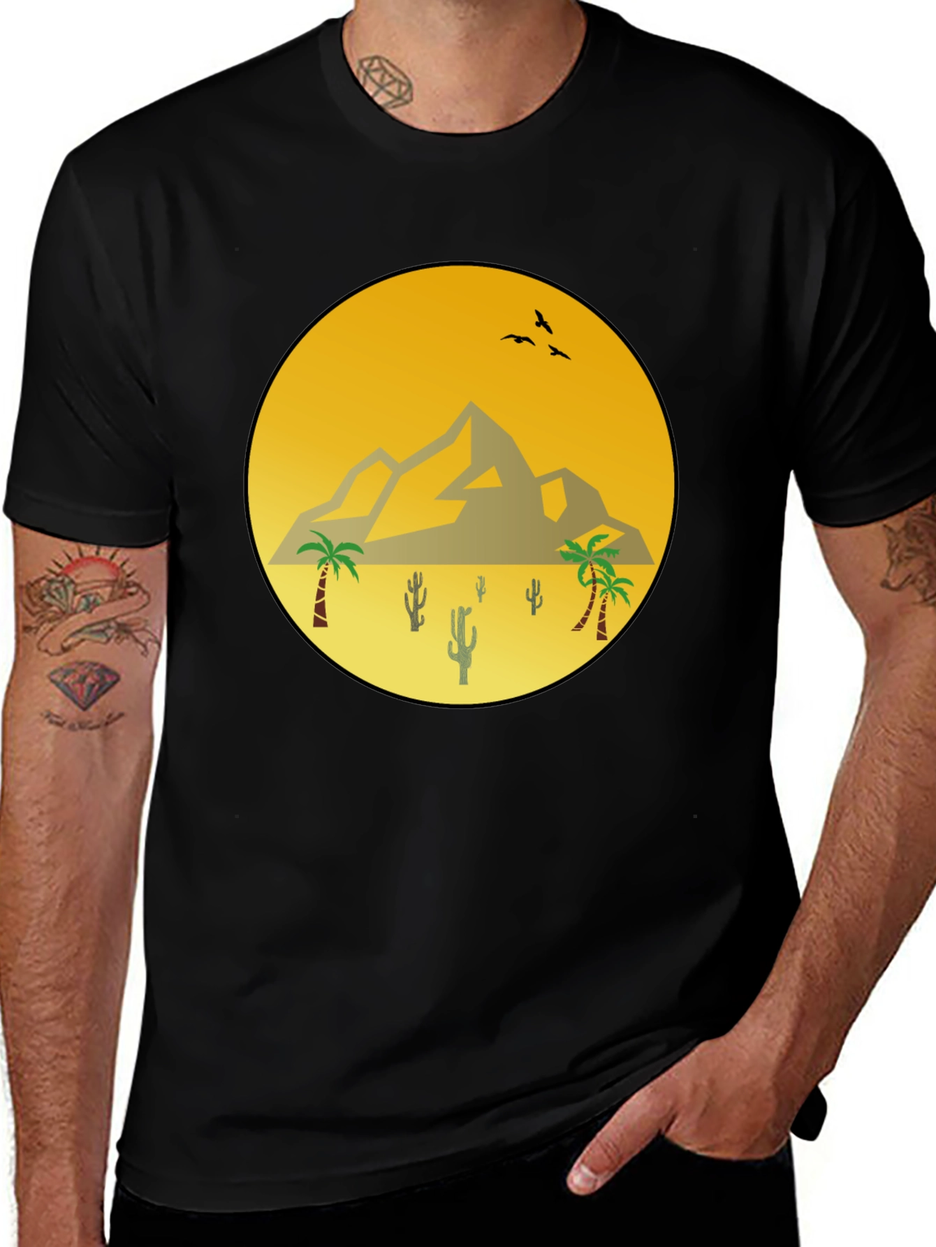 Desert Scene Black T-Shirt