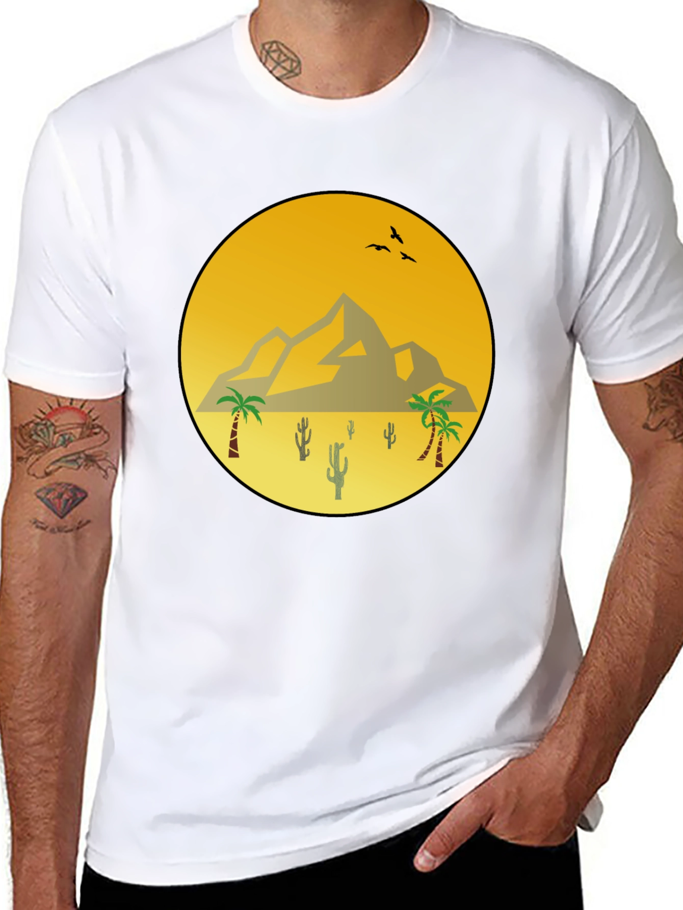 Desert Scene Black T-Shirt