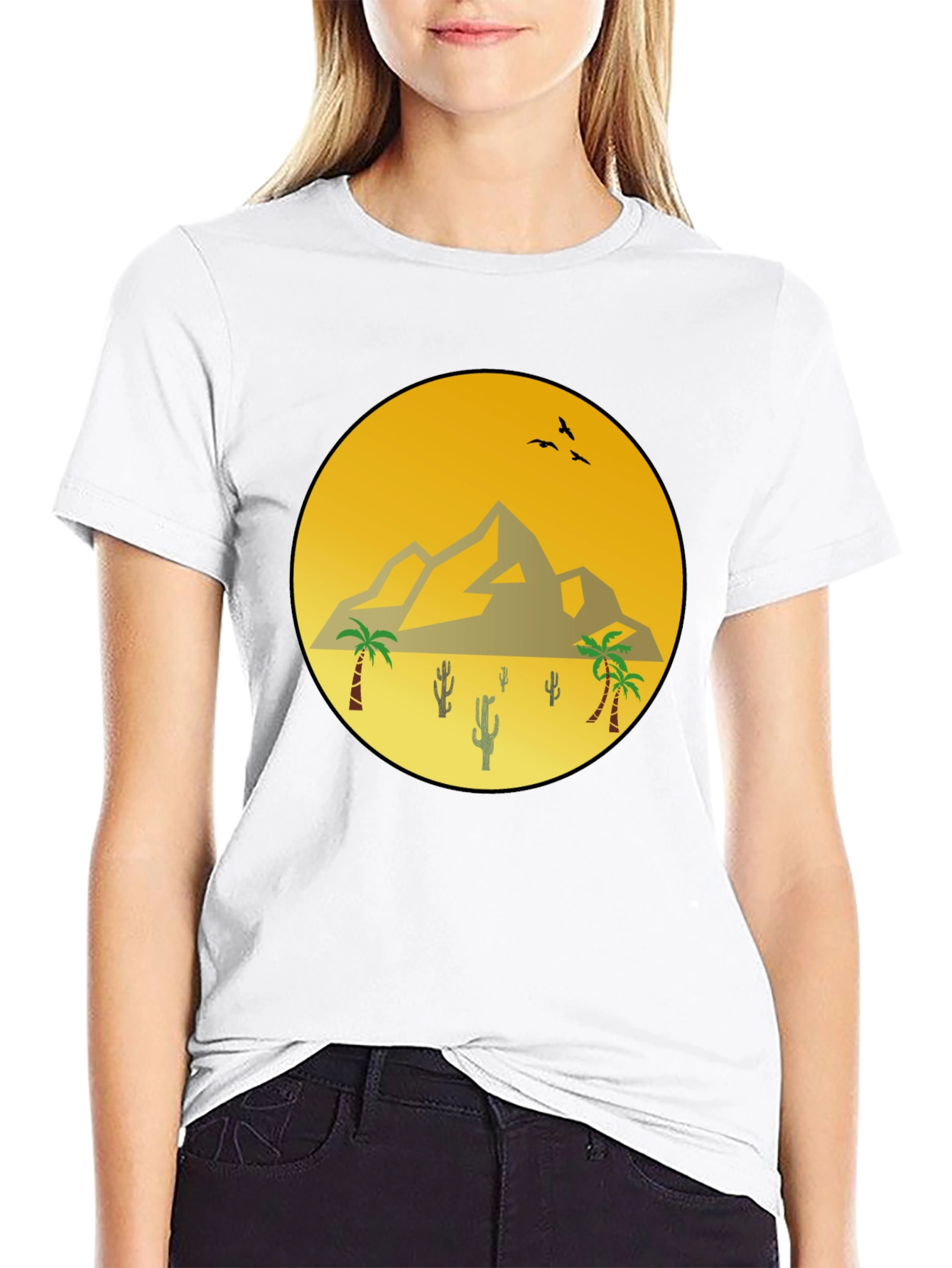 Desert Scene Black T-Shirt